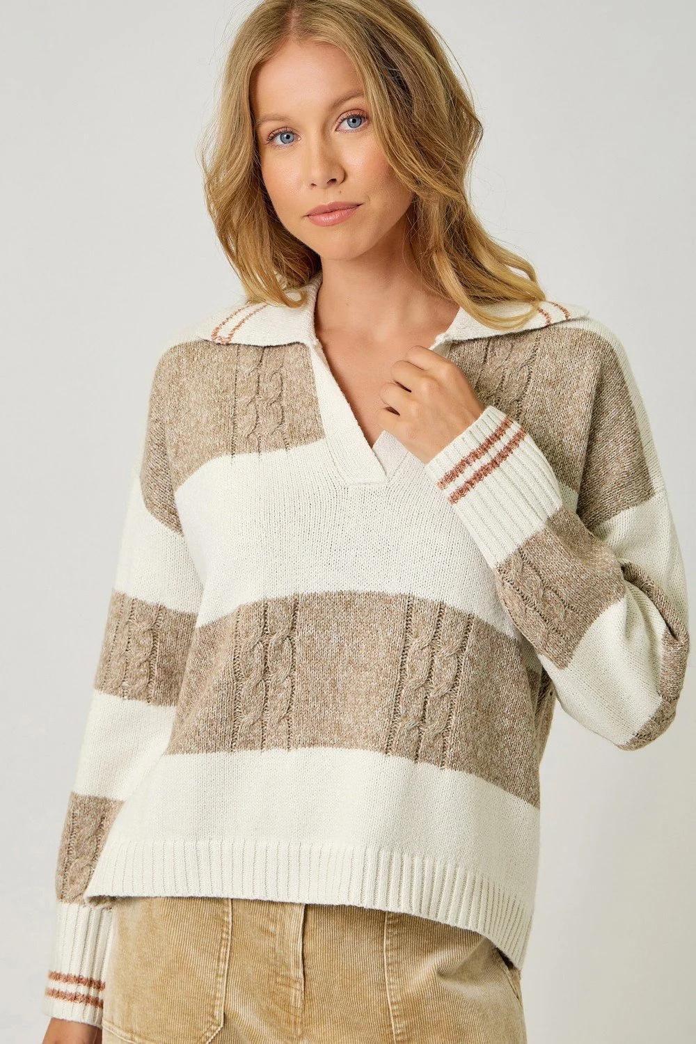 V-Neck Muti-Stripe Sweater