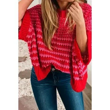 Draped Sleeve Slouchy Sweater