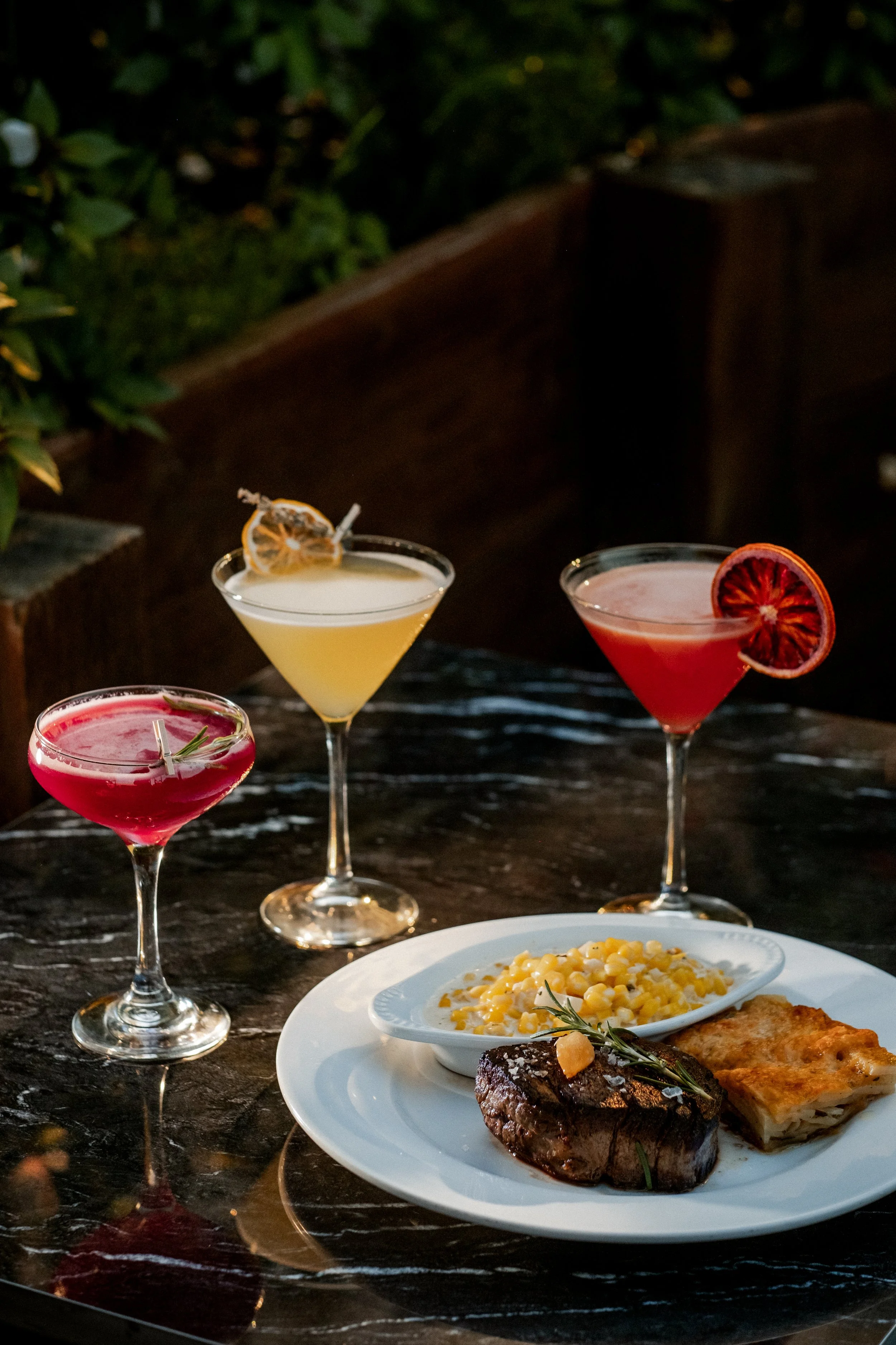 Martinis and steak