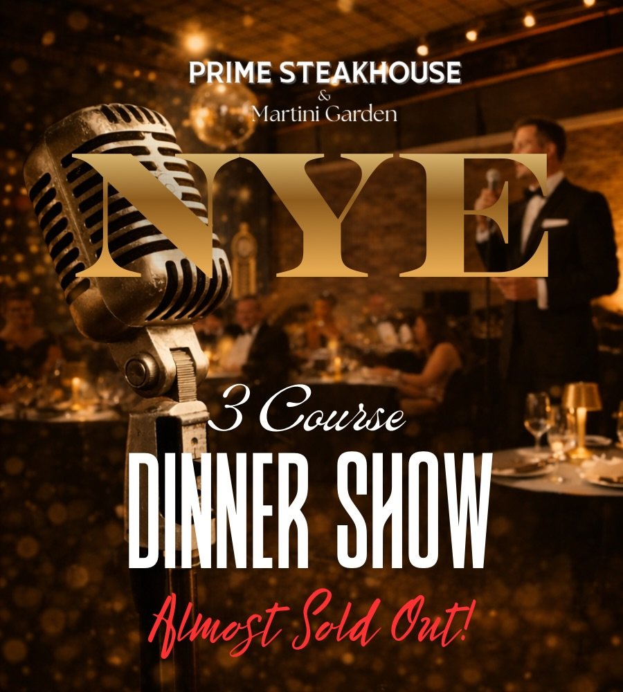 ✨ New Year&rsquo;s Eve is ALMOST SOLD OUT at Prime Steakhouse &amp; Martini Garden ✨

Dinner. Live music. Champagne. ✨
Our NYE 3-course dinner show with Rat Pack&ndash;style classics is filling up fast, and tables are disappearing by the minute.

⏰ T
