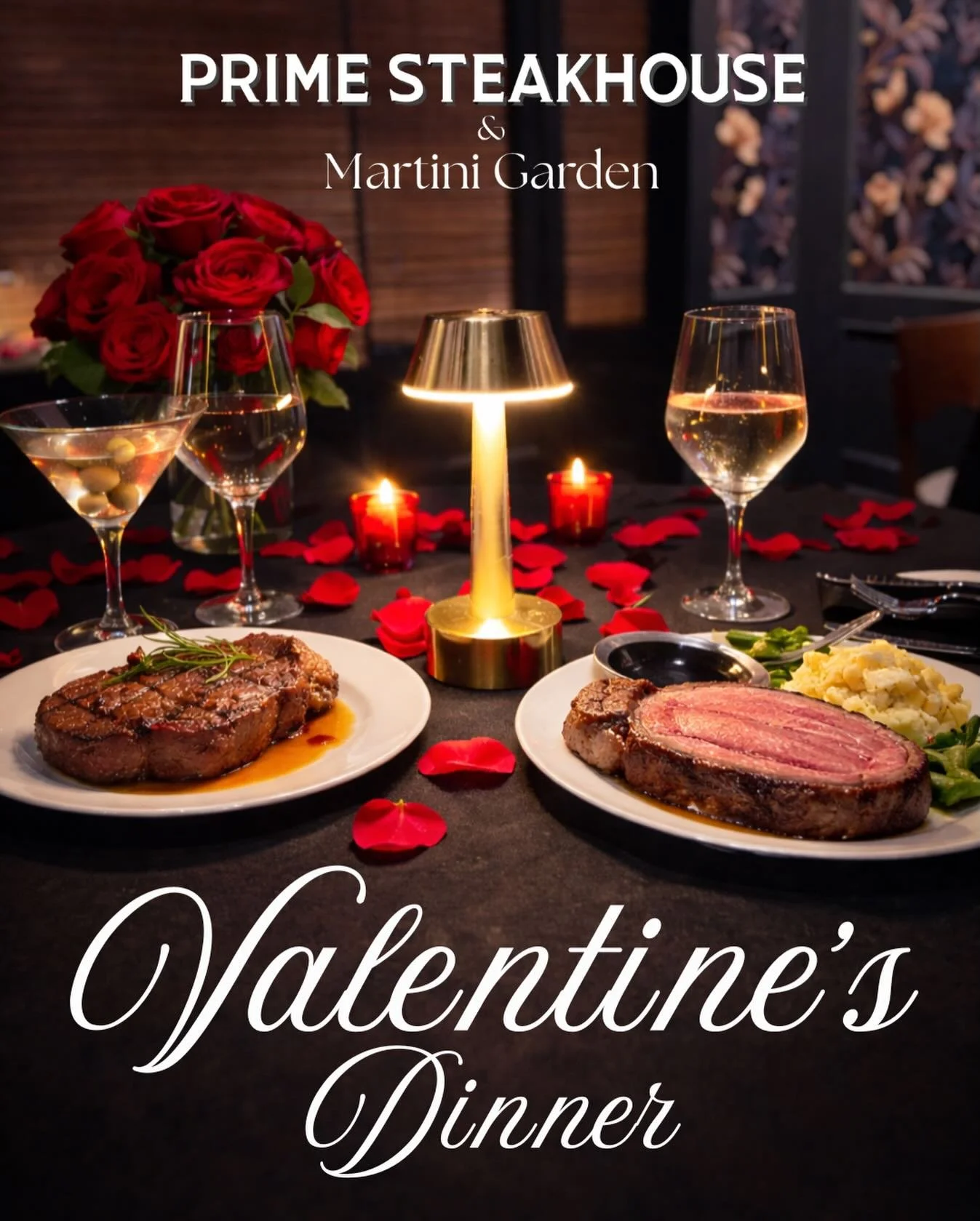 Celebrate love with a classic and romantic dining experience!Enjoy food &amp; cocktail specials from Prime Steakhouse and Martini Garden 

Reservations are filling up fast so reserve your table now for Valentine&rsquo;s Weekend! 🥂🌹

#primesteakhous