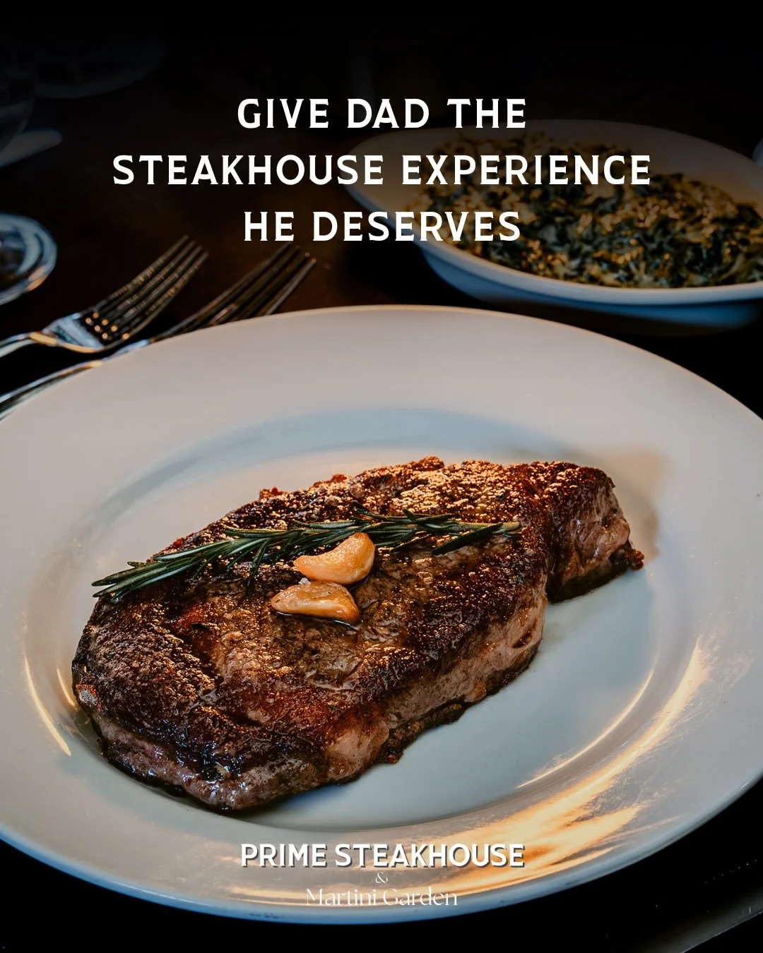 Father&rsquo;s Day is almost here, and the best reservation times won&rsquo;t last long. 

Celebrate Dad with premium steaks, our signature prime rib, handcrafted cocktails, and an unforgettable dining experience at Prime Steakhouse &amp; Martini Gar