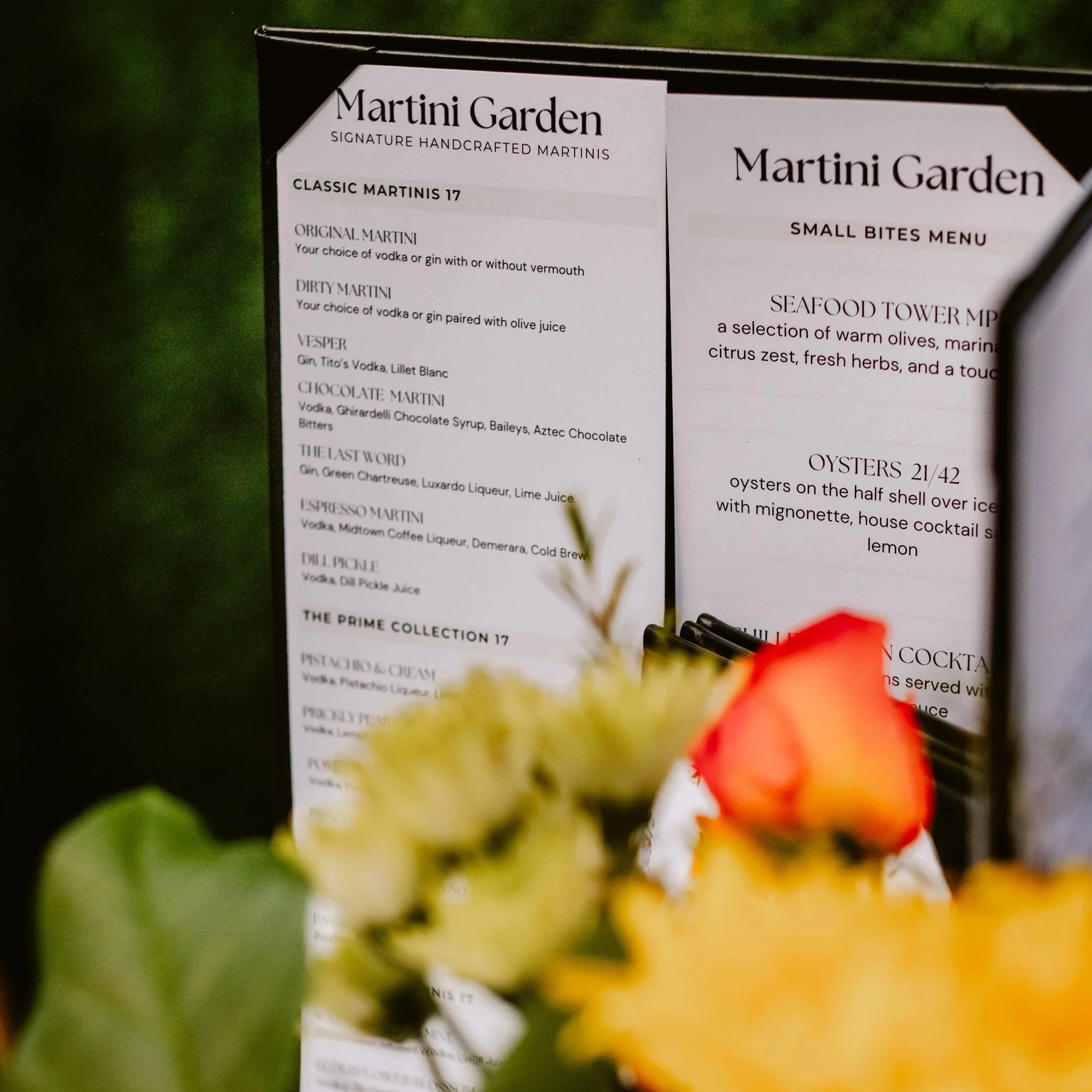 Martini Garden Menu