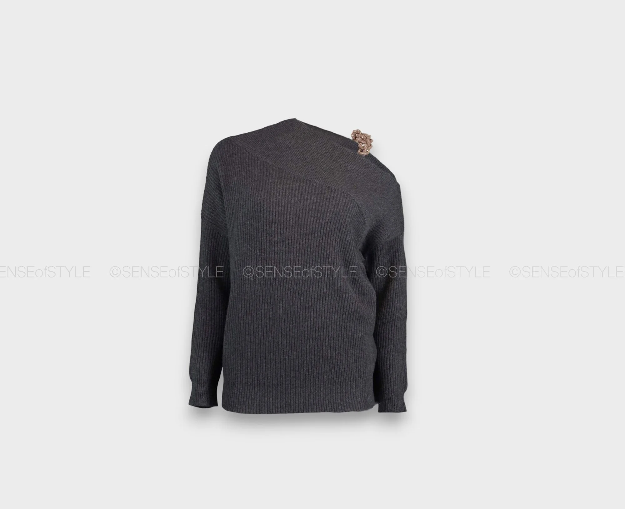 Brunello Cucinelli Cashmere Sweater with Monili Chain