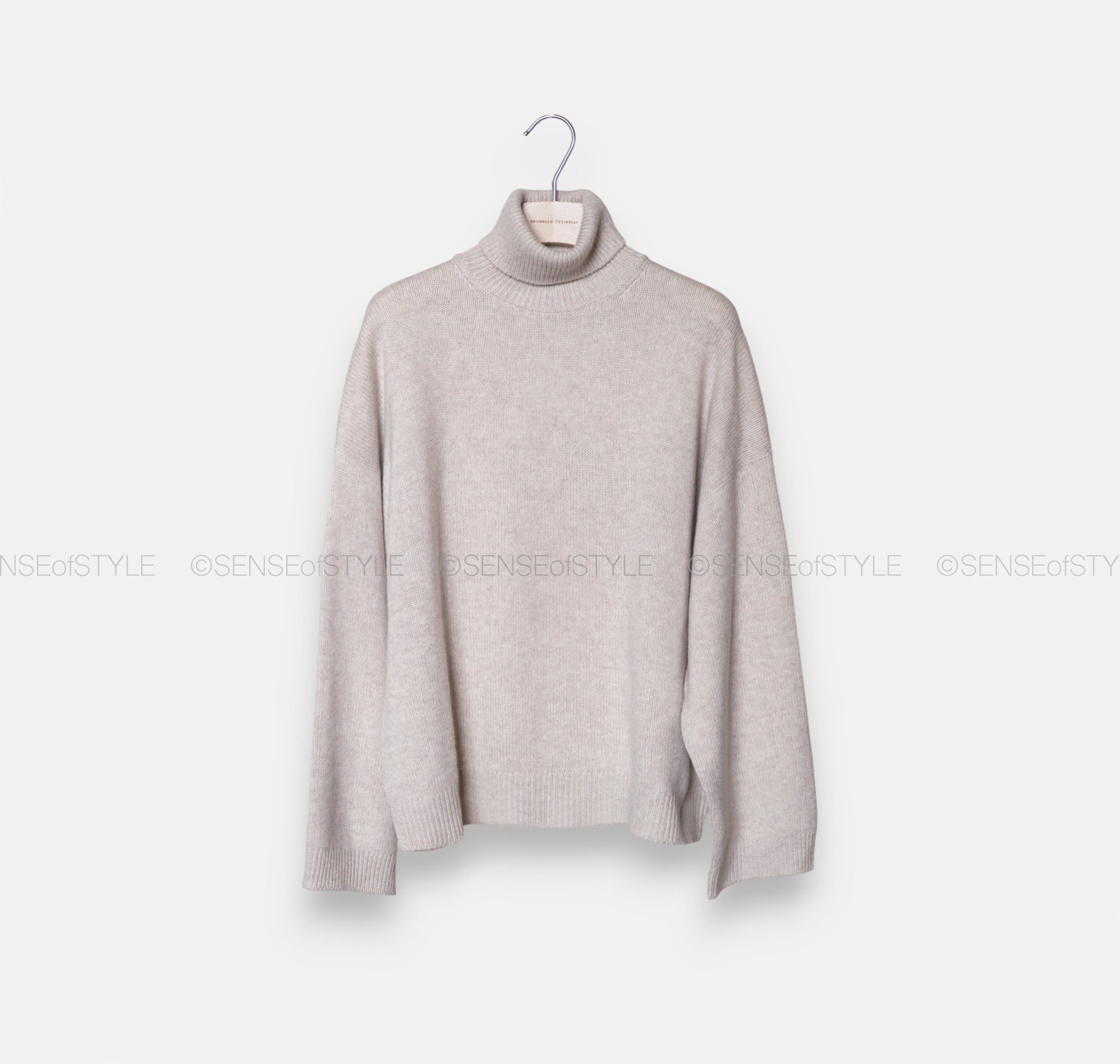 Brunello Cucinelli Cashmere Sweater with Monili trim Wide Sleeves Turtleneck
