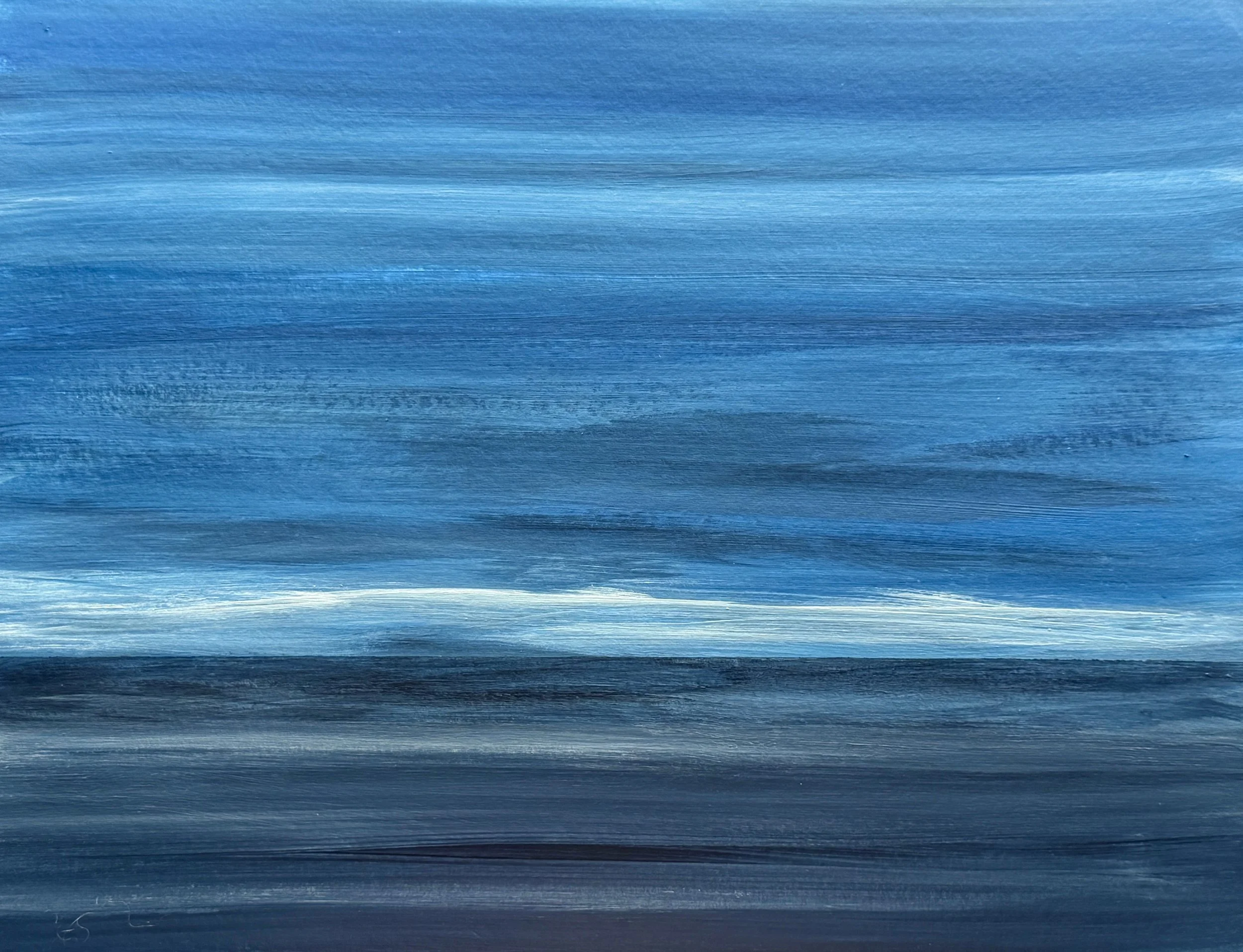 Thin Blue Line 14 x 16 Acrylic on Paper   SOLD