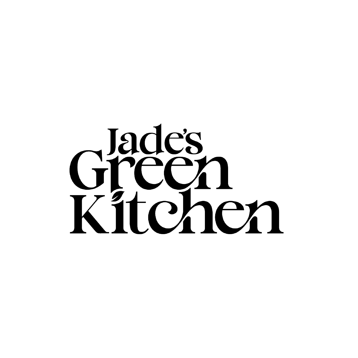 Logo with the text "Jade's Green Kitchen."