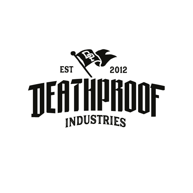 Deathproof Industries logo with flag and "Est 2012" text.