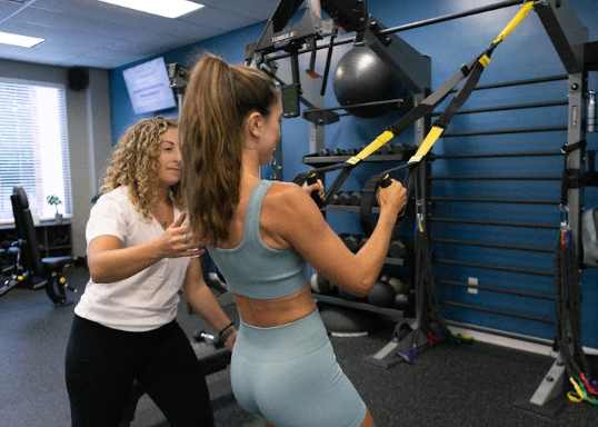 Patient working with a provider at a vestibular physical therapy clinic in Virginia Beach, VA