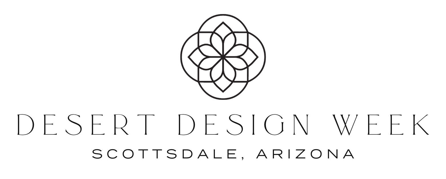 Logo with intricate geometric design above the text 'Desert Design Week, Scottsdale, Arizona'