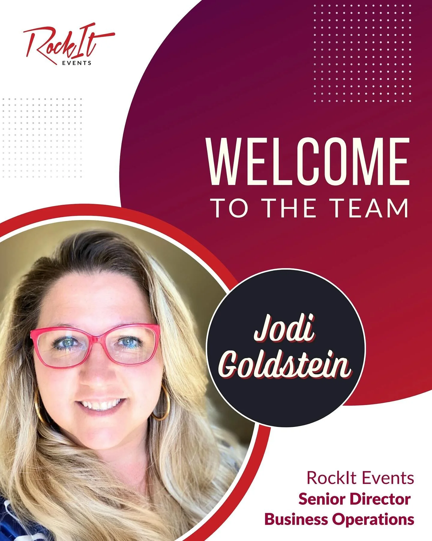 So excited to welcome Jodi Goldstein back to RockIt Events as our Senior Director of Business Operations! One of our original team members, Jodi is already bringing new ideas and making the office more fun with her Disney love, pink vibes, and pup Da