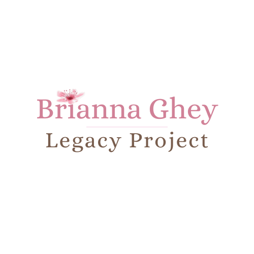 Logo for Brianna Ghey Legacy Project featuring a pink watercolor flower above the text 'Peace & Mind UK' and the slogan 'Planting seeds of resilience, empathy & unity' in brown and gold fonts.