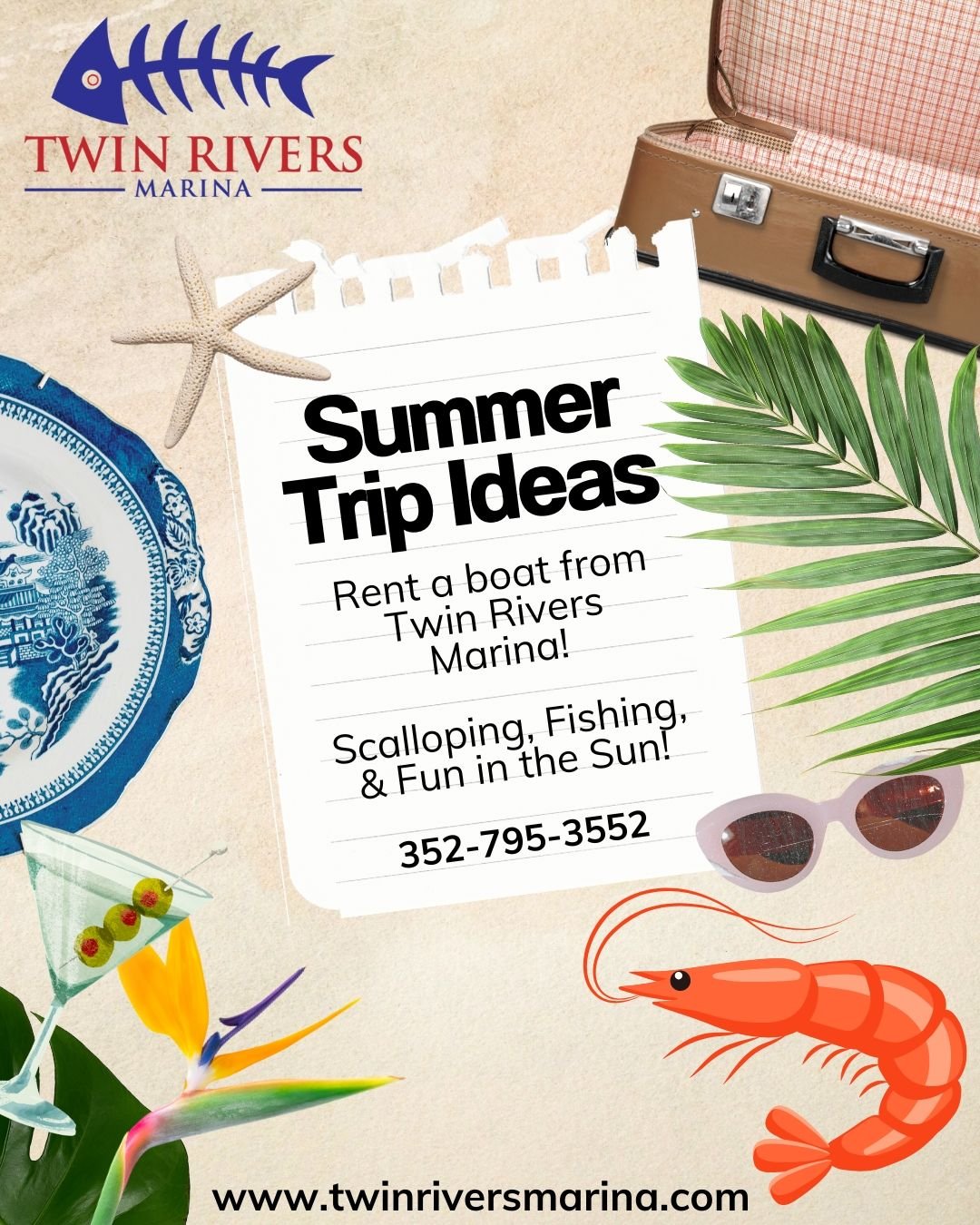 Summer is almost here! Plan your next Saltwater Adventure with us! Open Daily 7am-5pm | 352-795-3552 | www.twinriversmarina.com #crystalriverfl #floridafishing #scalloping #florida