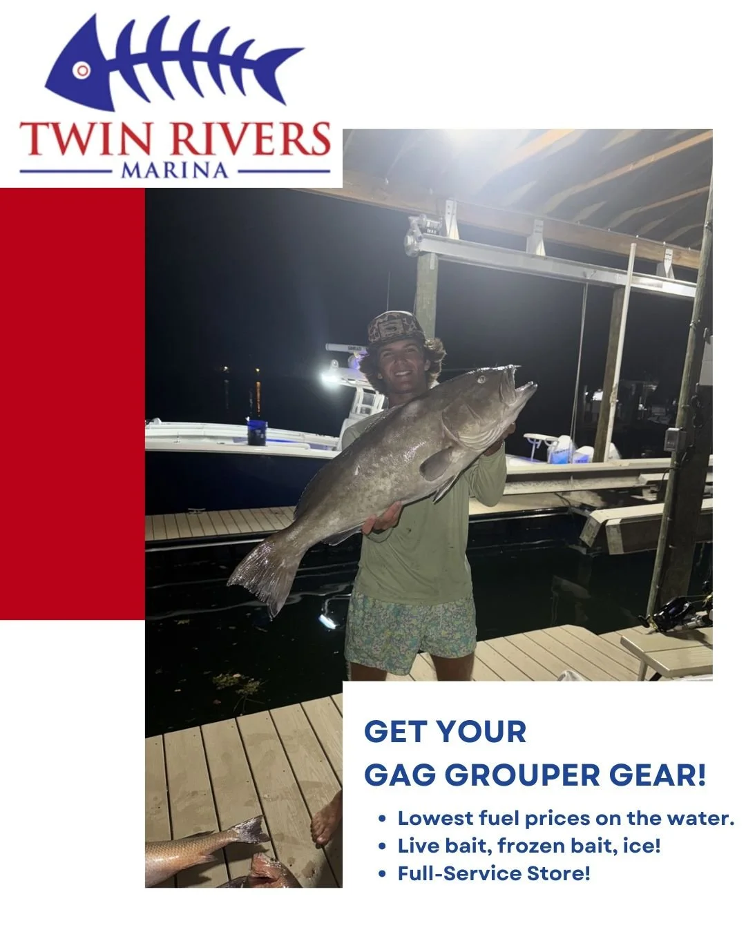 Last call for gag grouper greatness! Season ends September 14th - grab your gear! #catchitwhileyoucan #crystalriverfl #florida #grouper #teamtwinrivers