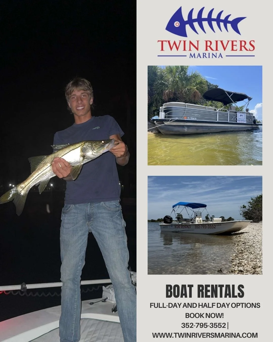 🎣 Snook Are Biting — Are You Ready?
Hit the water and reel in the action with our fully equipped rental boats—perfect for catching snook and more in the beautiful waters of Crystal River, FL.
🛥️ Easy-to-operate rental boats
🎣 All Bo