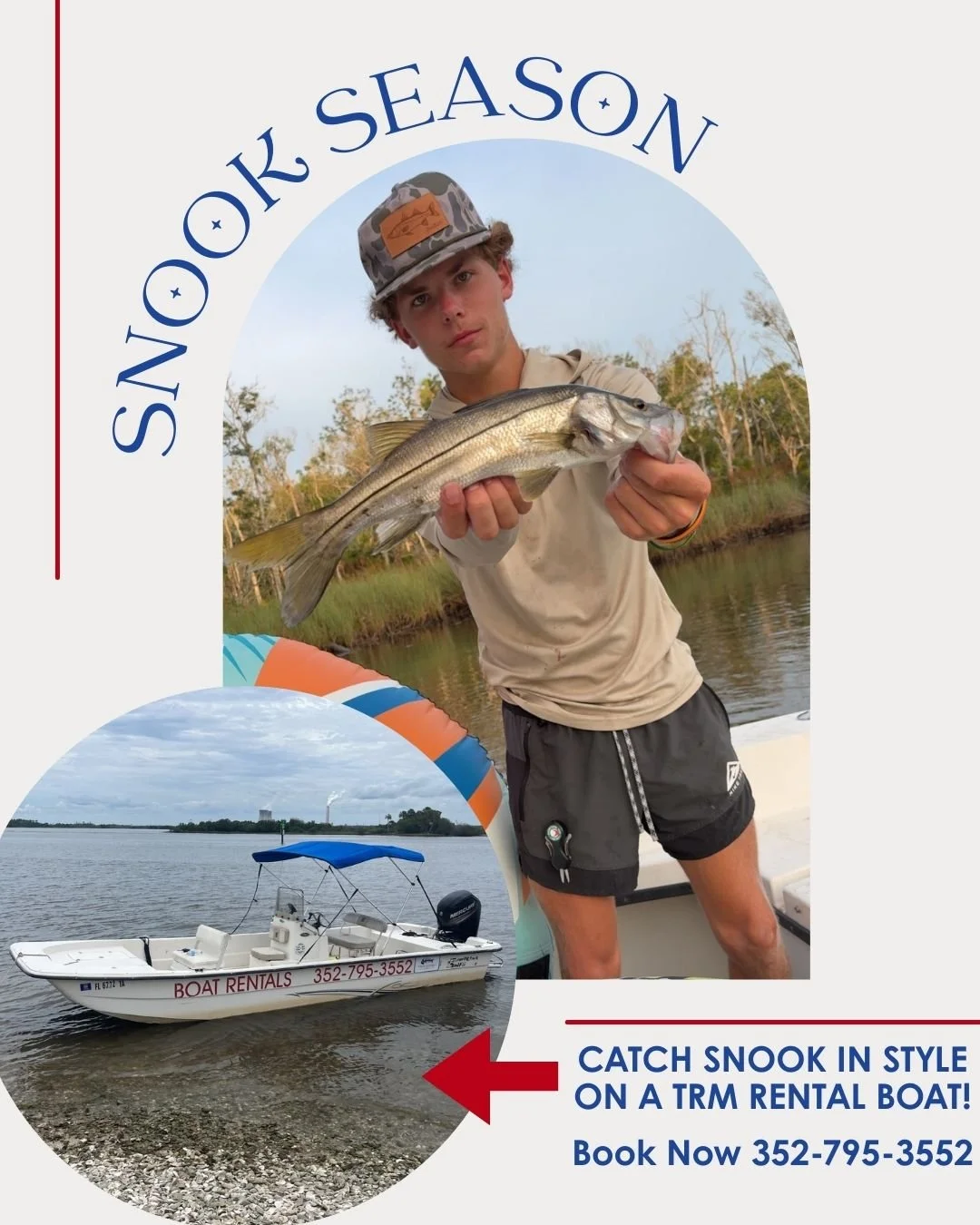 Ready to reel em' in?! Head out on the beautiful waters of Crystal River with one of our fully-equipped rental boats, perfect for targeting snook, redfish, and more!
β Easy-to-drive rental boats
π£ Access to our on-site full-service store!
π Live