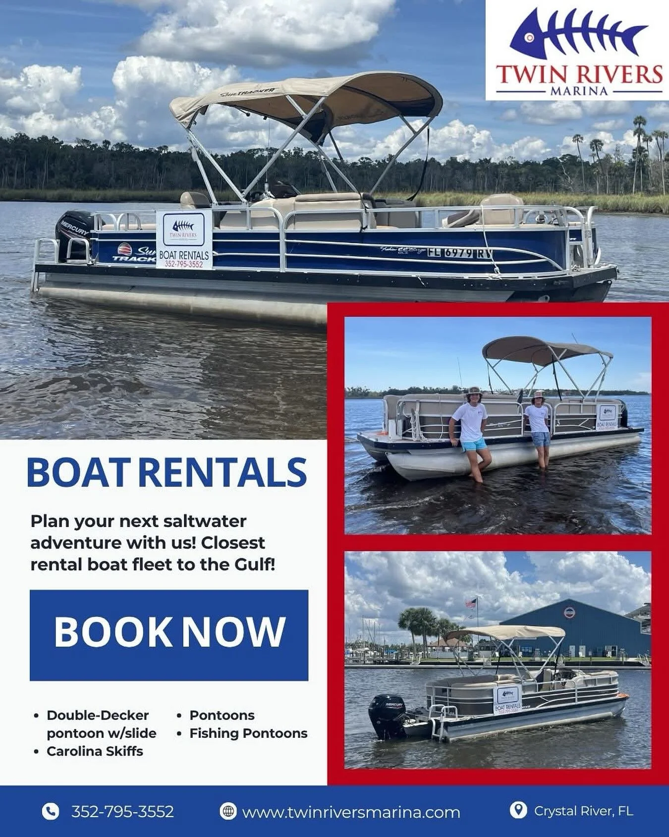 Plan your next saltwater adventure with Twin Rivers Marina! From fishing trips to family cruises, our rental boats are ready to take you where the tide leads. π€β¨
π Book your boat today & make memories on the water!#crystalriverflorida #crystal