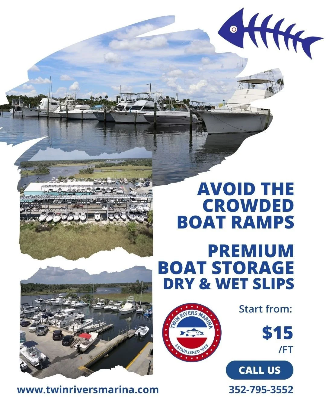 Skip the boat ramp chaos. Store your boat at Twin Rivers Marina and launch stress-free every time!#boatlife #crystalriverfl #florida