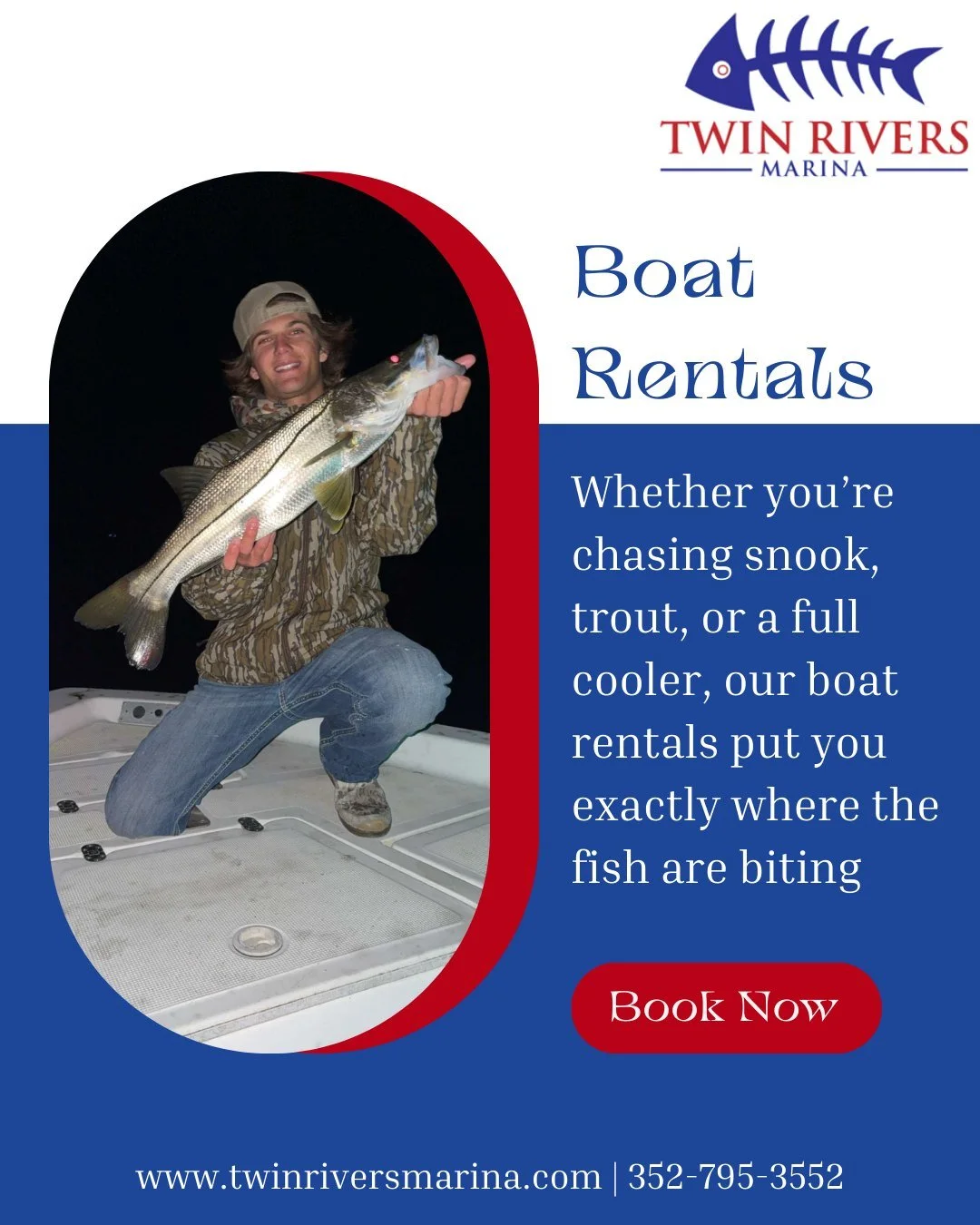 Rent a boat, hit the water, and get straight to the fish. Twin Rivers Marina offers easy, reliable boat rentals with quick access to proven fishing spots. Less time traveling, more time catching!

#crystalriverfl #crystalriver #boating #florida