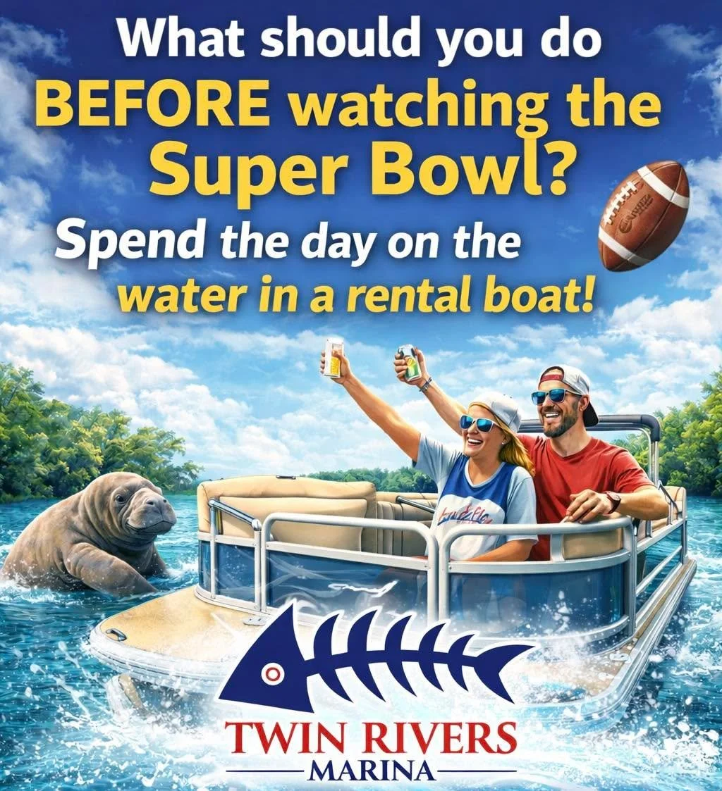 🏈 Before the Super Bowl kickoff&hellip;
why not kick off your DAY on the water? 🌊😎

Cruise the springs, spot manatees, soak up some 
sunshine, then head home in time for the game.

🚤 Boat Rentals
💥 20% OFF
🎟 Use code FISHBOAT20

⚠️ LAST DAY TO 