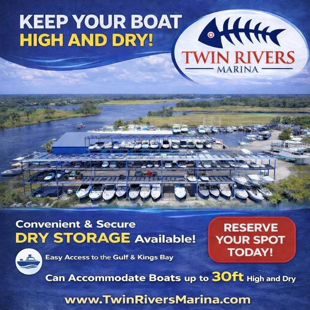Keep your boat high, dry, and ready to ride. 🚤

Secure dry storage at Twin Rivers Marina means easy access to Kings Bay &amp; the Gulf, less wear and tear, and more time doing what matters &mdash; boating.

⛽️ Lowest fuel prices on the water ✔ 
⚓️ S