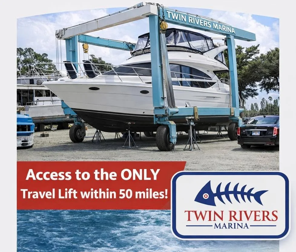 Big boat in need of maintenance? No problem.

Twin Rivers Marina is proud to offer the only travel lift within 50 miles of #crystalriverflorida &mdash; making hauling, maintenance, inspections, etc. easier than ever. Whether you&rsquo;re prepping for