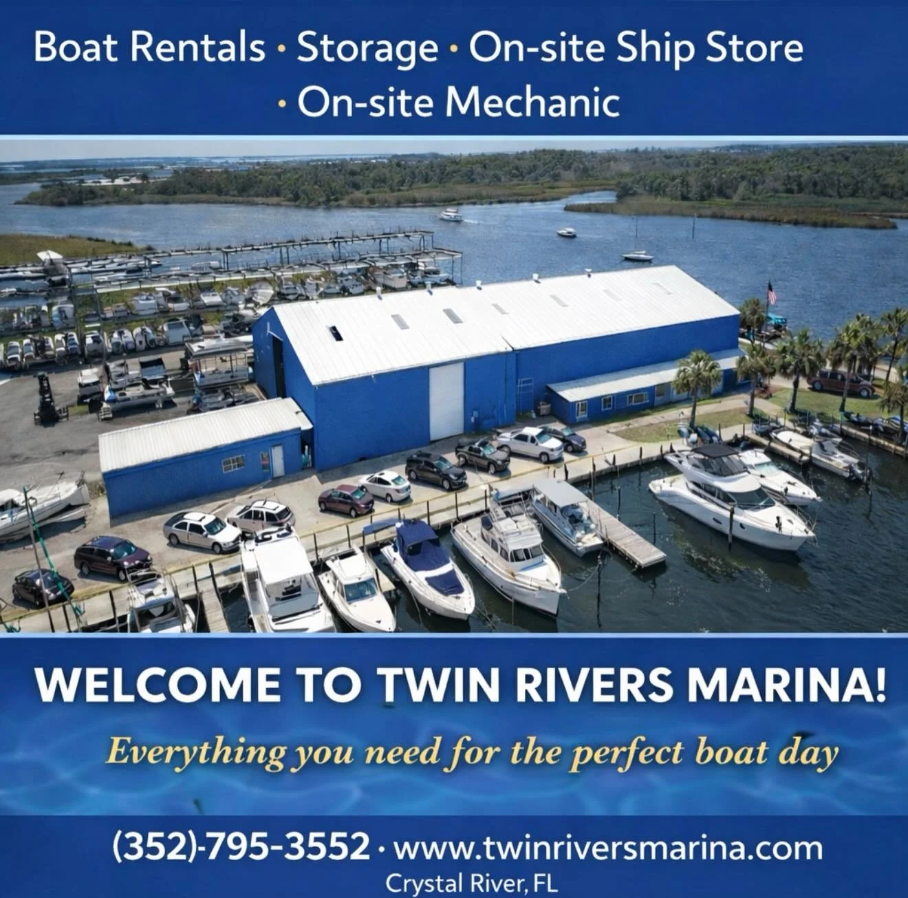 Welcome to your go-to spot on the water 🌊⚓️

At Twin Rivers Marina, we&rsquo;ve got everything you need for the perfect boat day&mdash;whether you&rsquo;re heading out for a cruise, fishing, or just soaking up the Florida sunshine ☀️

🚤 Boat rental