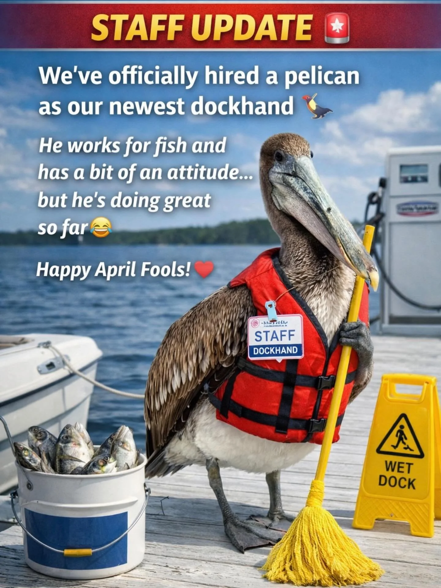 Happy April Fools from all of us at Twin Rivers Marina 💙 #crystalriverflorida #crystalriver #boatrental #florida #aprilfoolsday