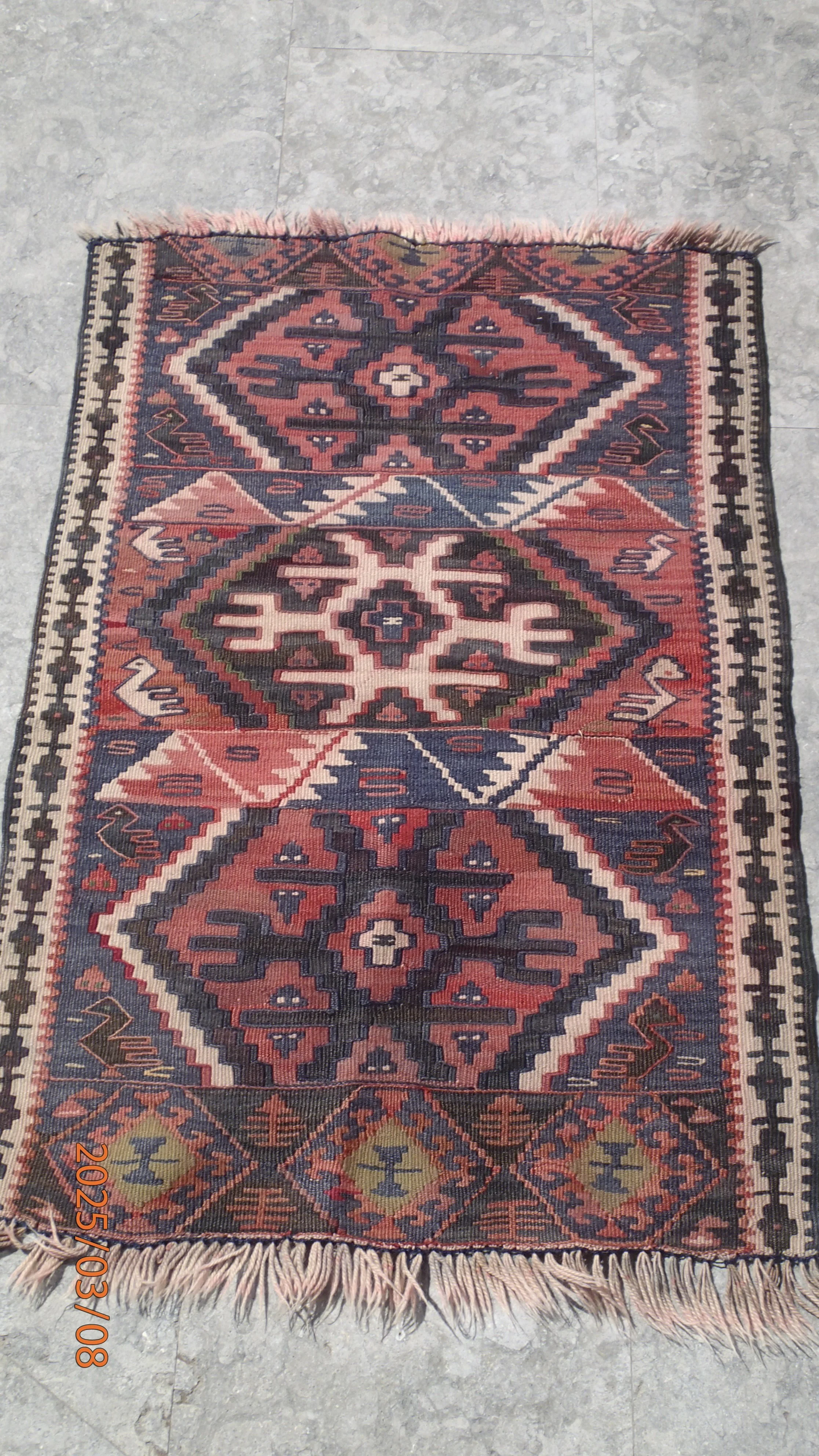Kilim, 25 1/2” x 46 1/2”, Vintage, 100% Wool, $100