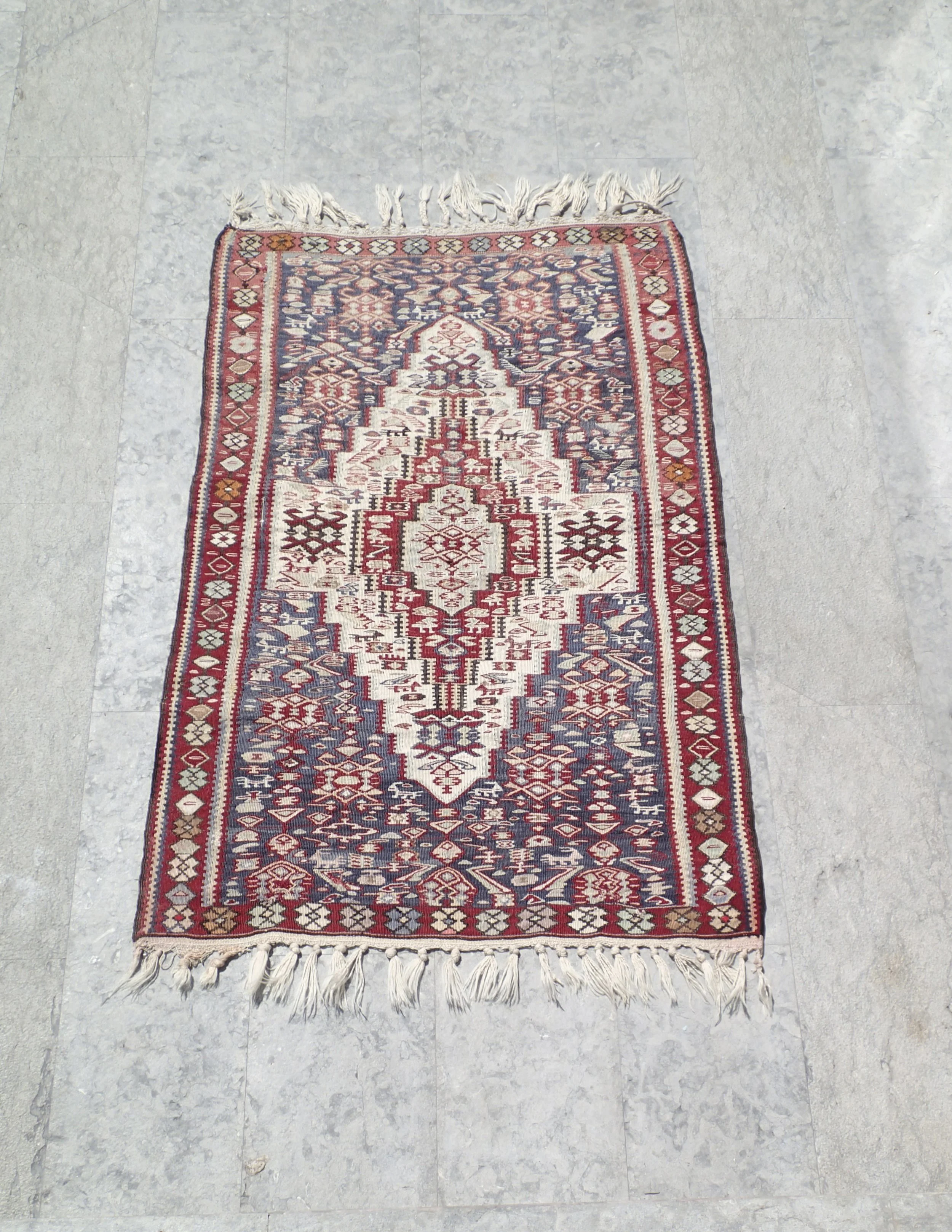 Kilim, Sine design, 42” x 63”, Contemporary, 100% 	Wool, $500