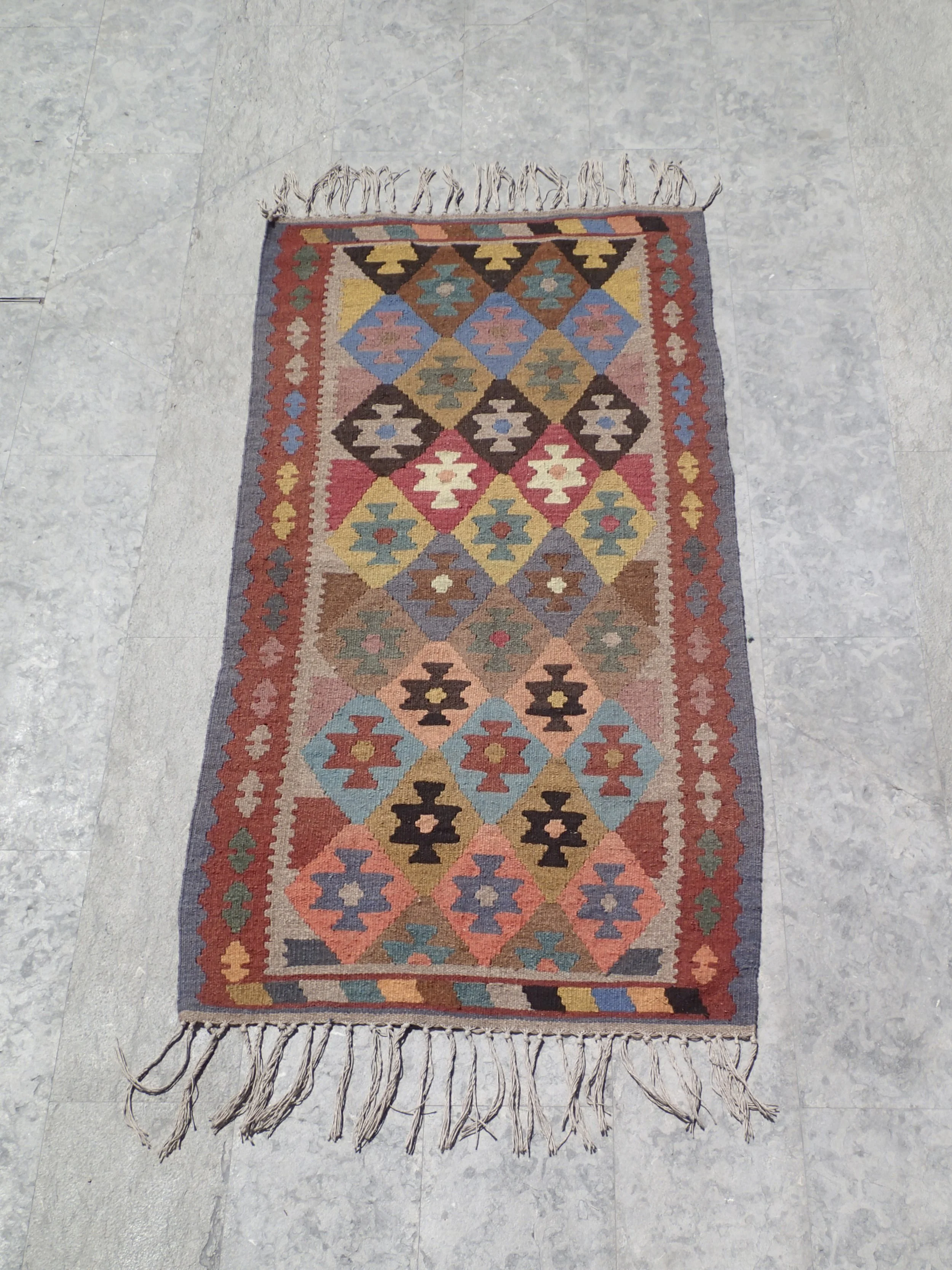 Kilim, 34 1/4” x 76 1/2”, Vintage, 100% Wool, $360