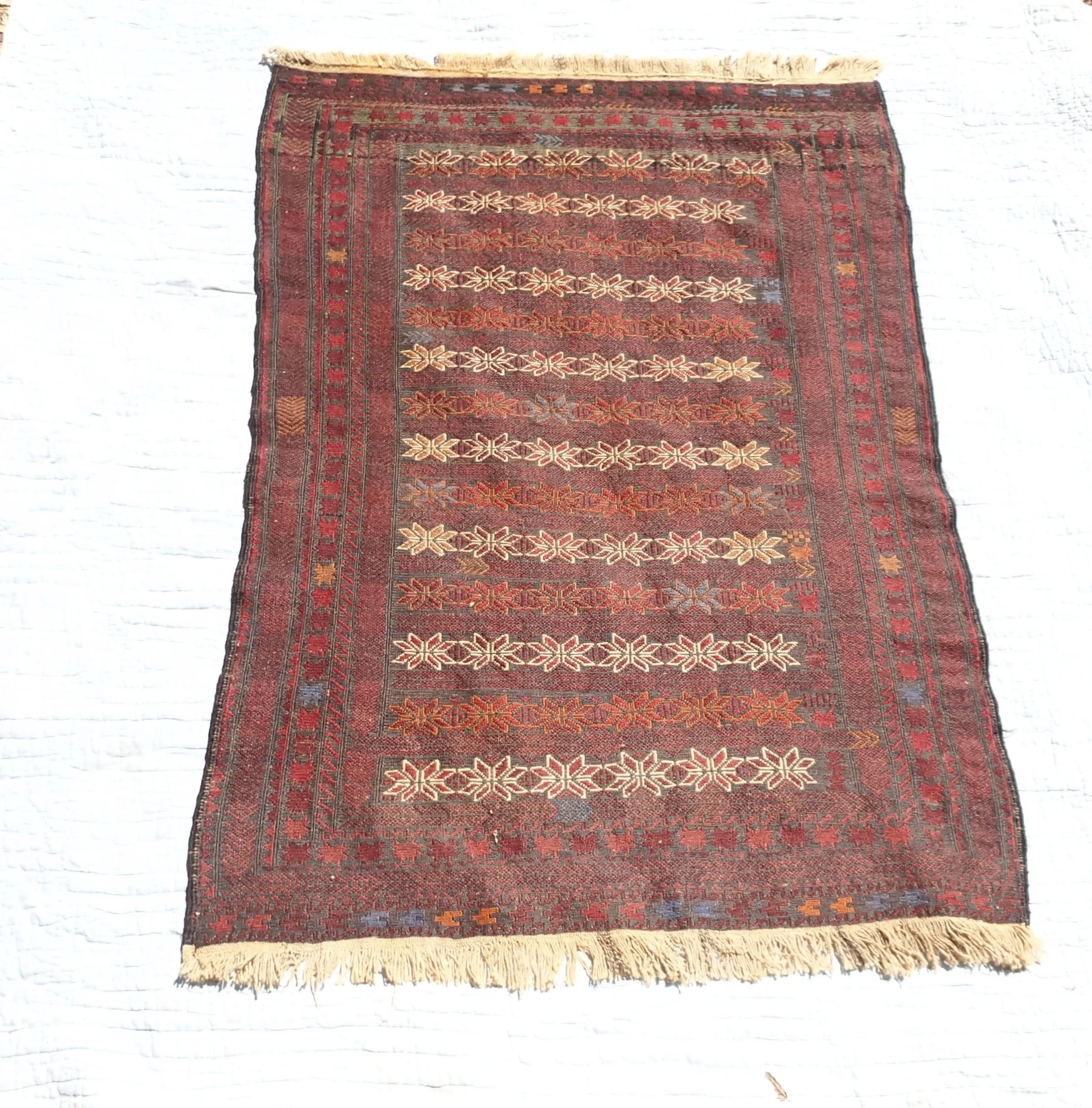 Sumak flatweave, Baluch tribe, 48 1/2” x 69”, © 		1970s, 100% Wool, $450
