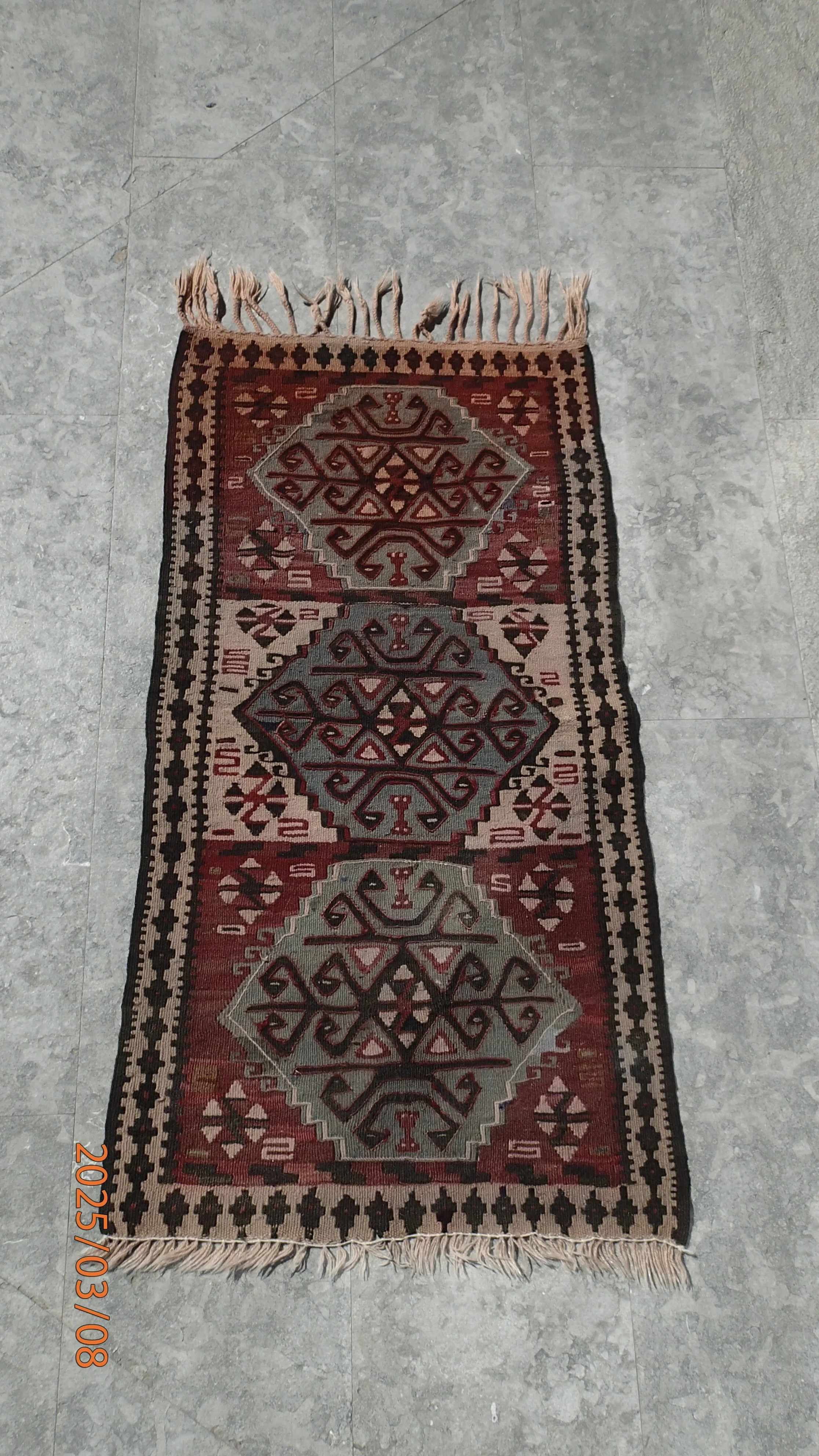 Kilim, Sine design, 26” x 43 5/8”, Vintage, 100% Wool, 
	$175
