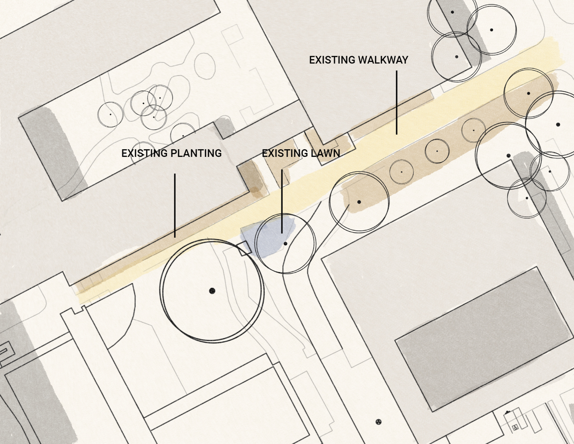 2.B Preliminary site plan with existing design elements