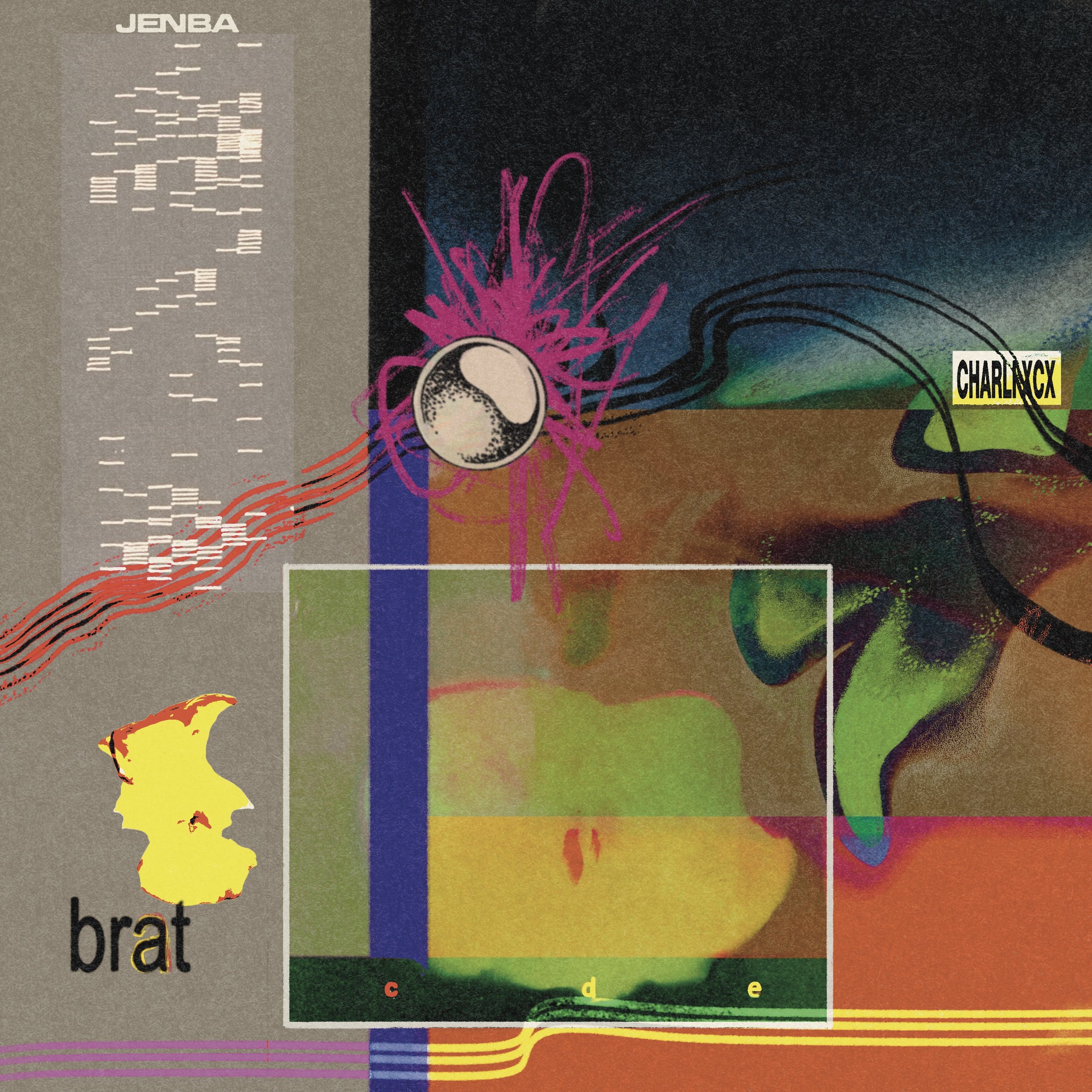 A multimedia album cover for Brat by CharliXCX