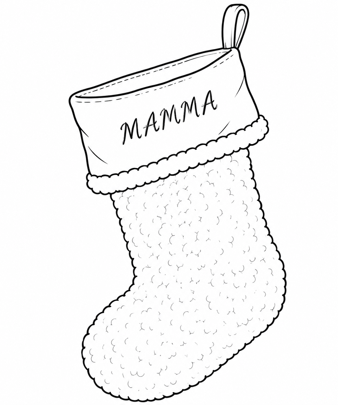 Håndtegnet julestrømpe med MAMMA.png