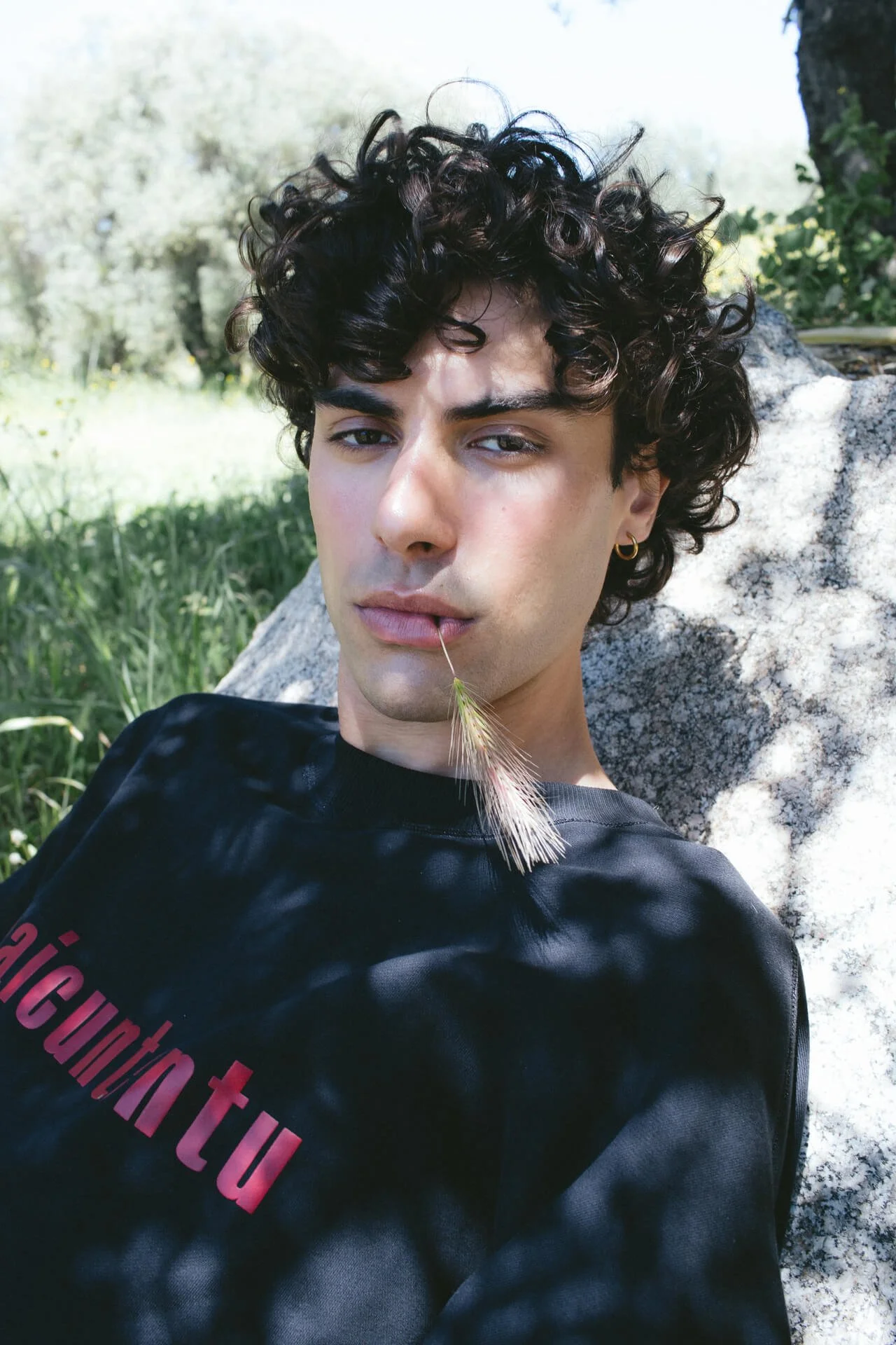 Ritratto di ragazzo moro con una spiga all'ombra