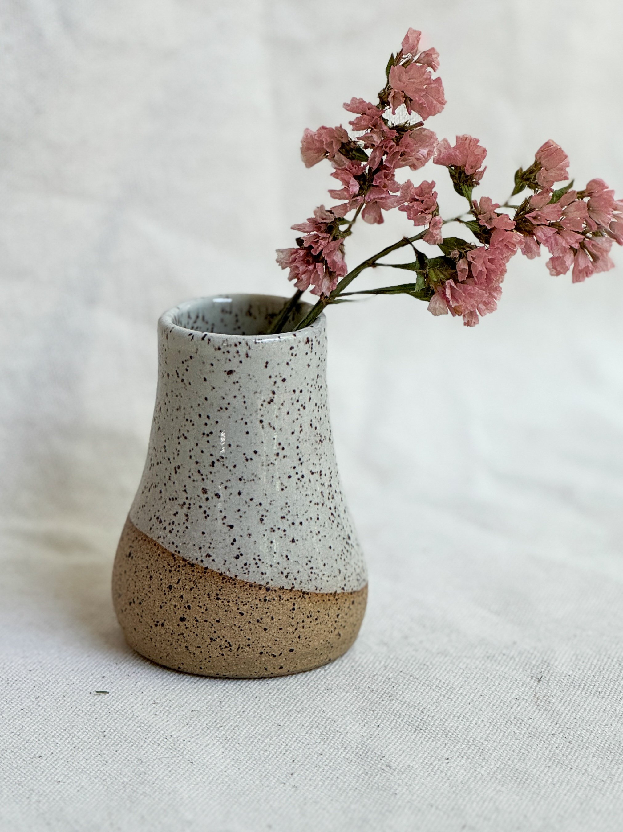 Bud Vase in Cream Half-Dip