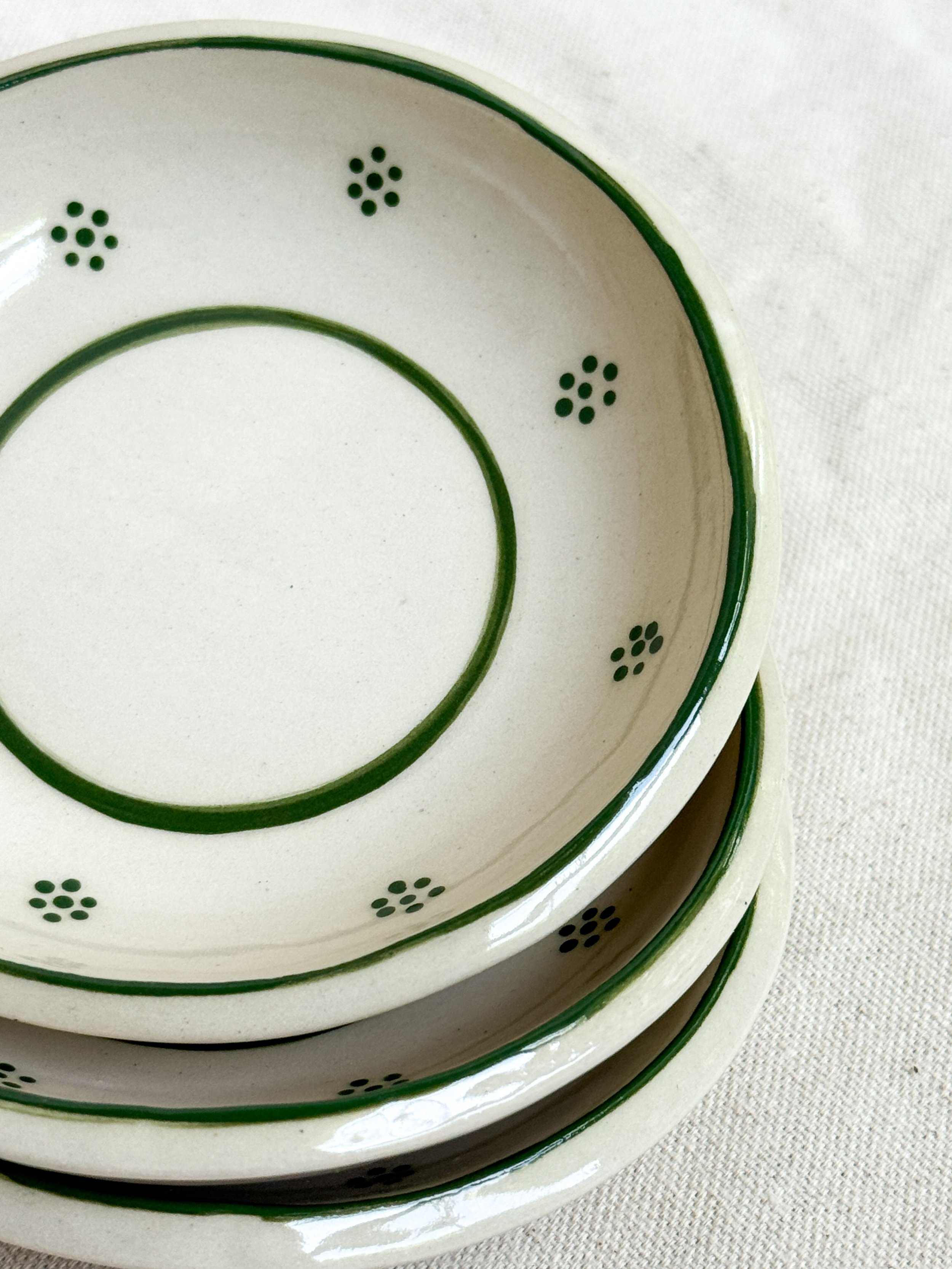 Banded Dot Dish in Green