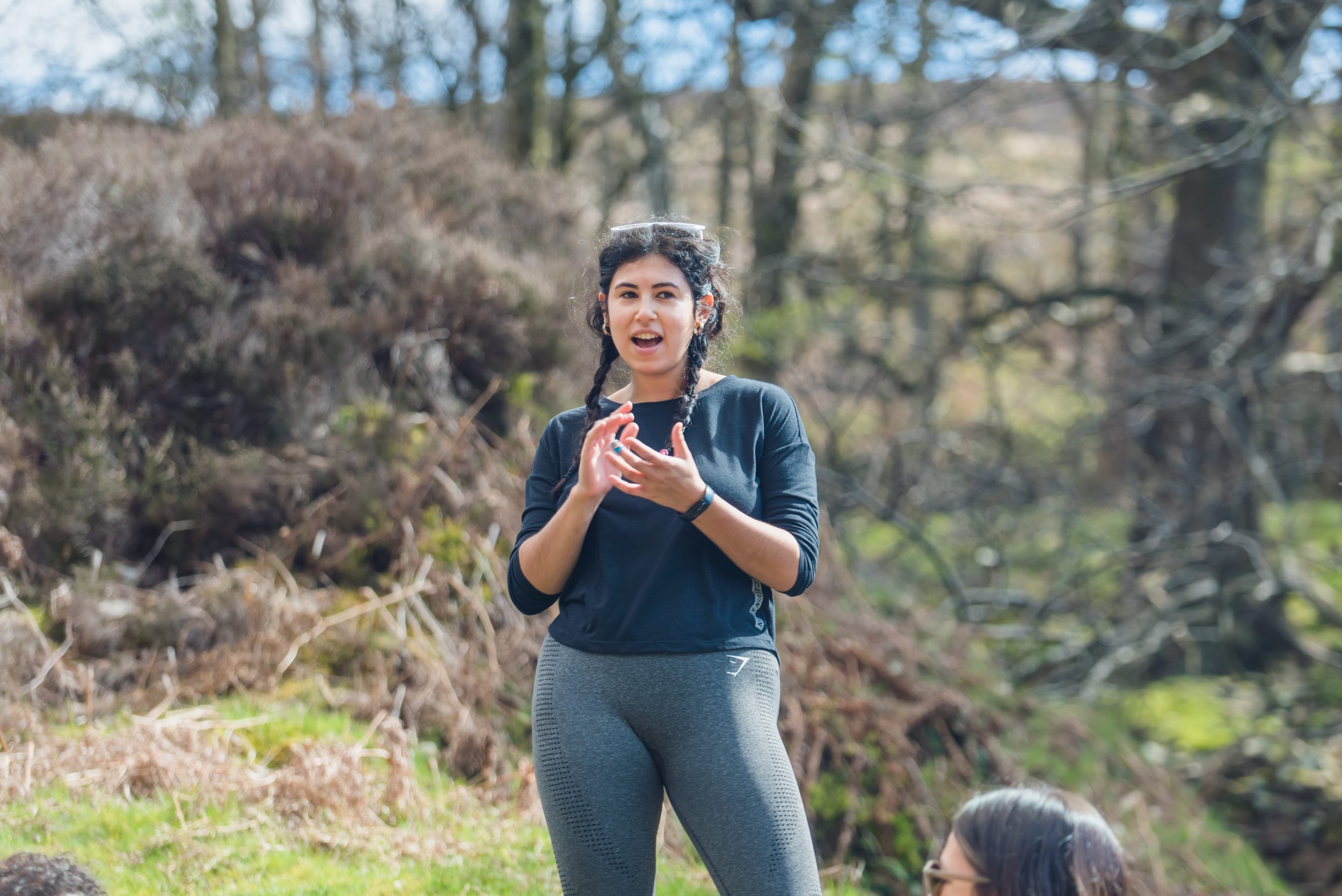 A summer poetry workshop, taught outside 