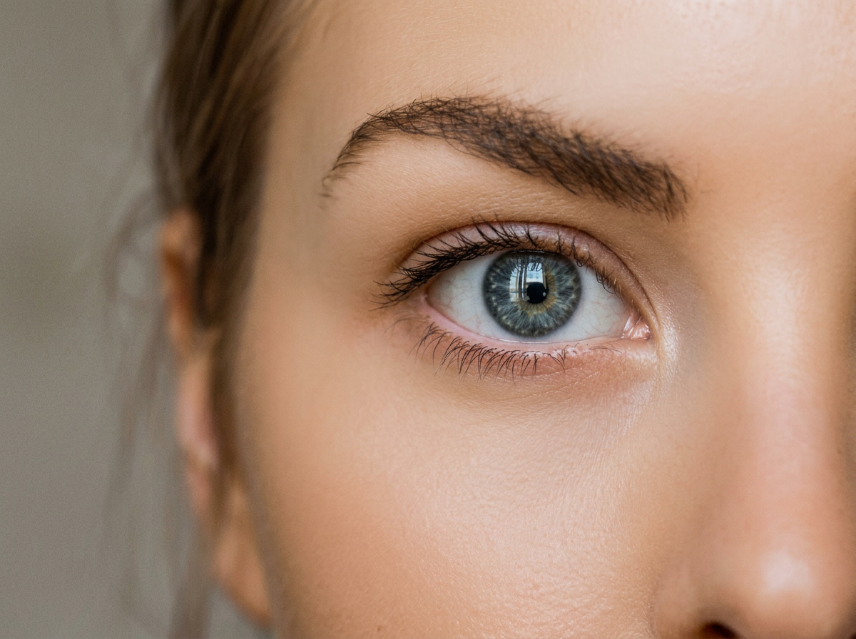 Woman's blue eye focused and relaxed after Accelerated Resolution Therapy in Baton Rouge