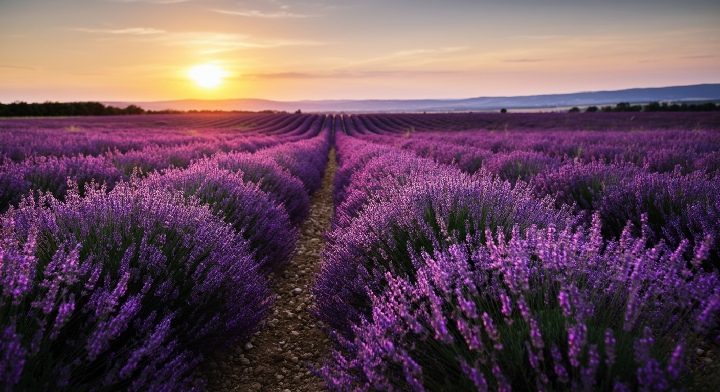 Lavender-field-at-sunset