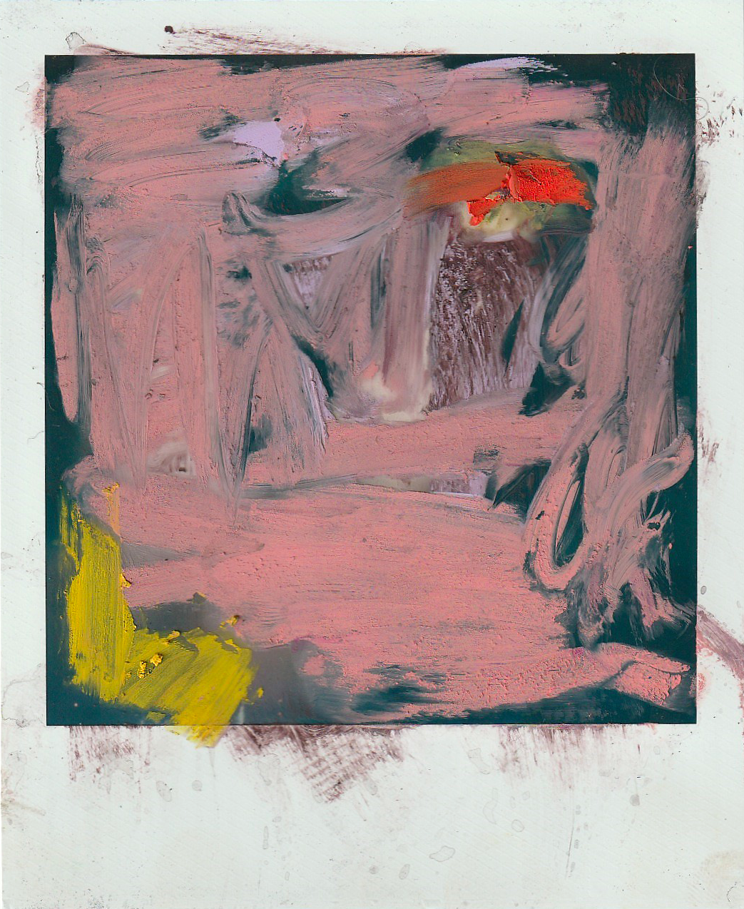 Sunset (oil pastels on polaroid)