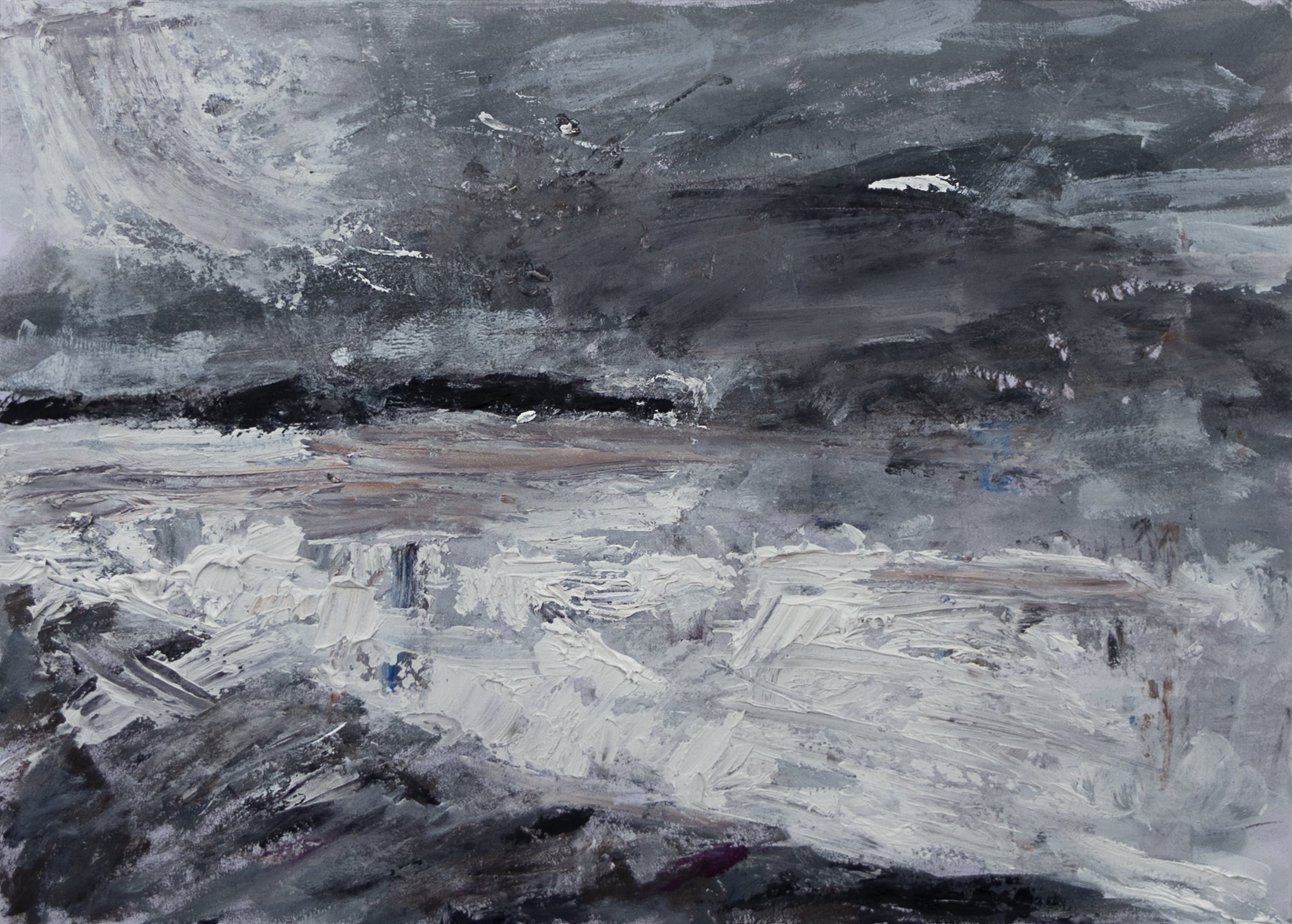 there's no world without you (oil & acrylic paint on paper)