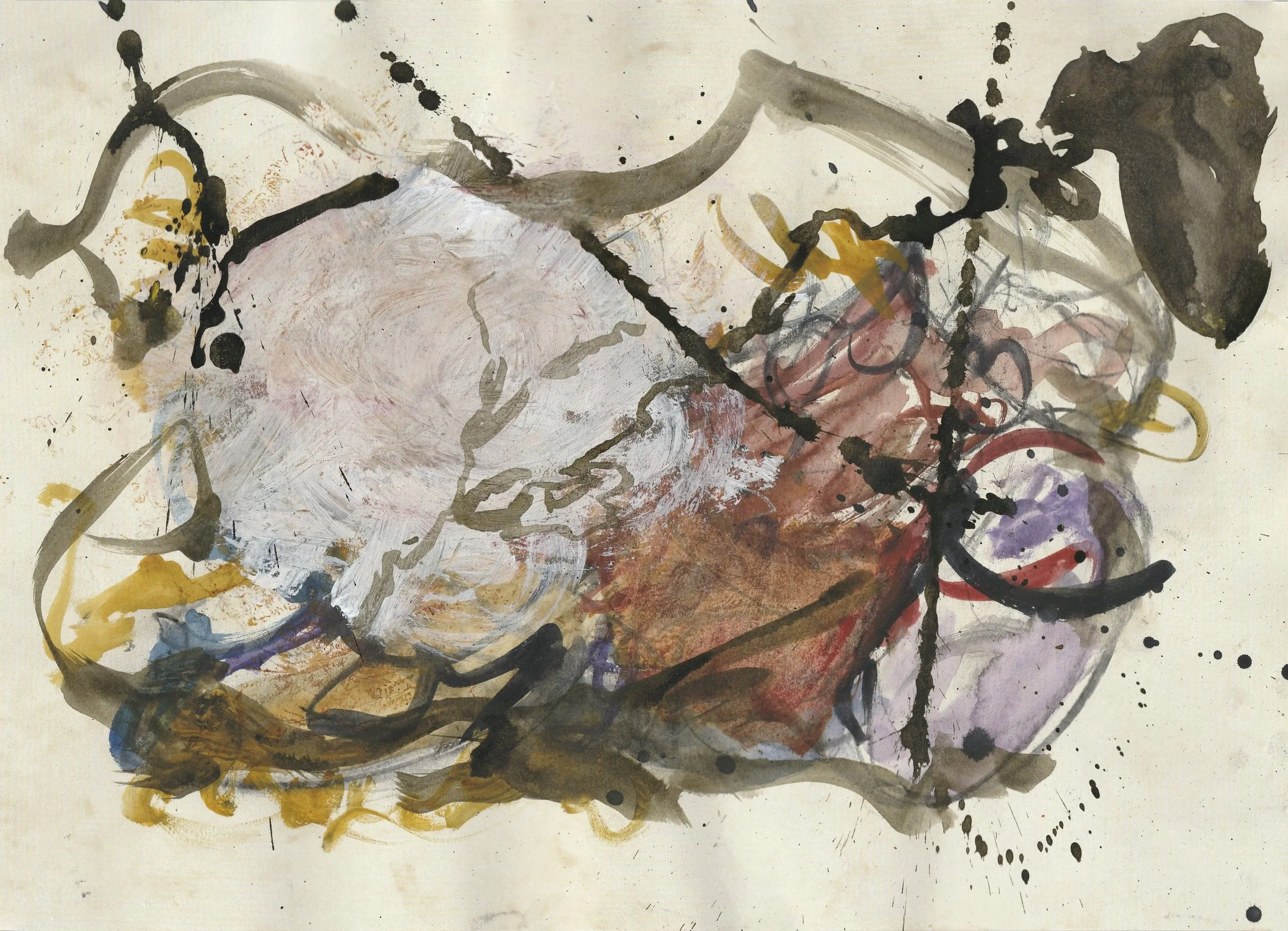 can a flower grow inside a broken vase? (ink & watercolor on paper)