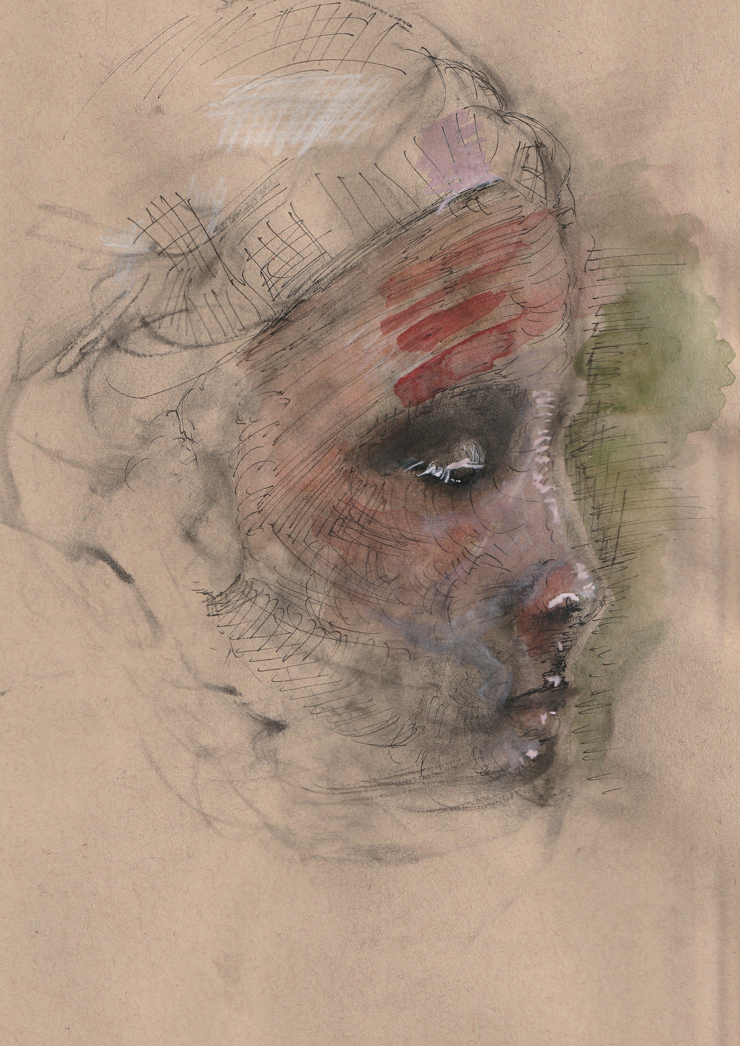 emtpy (charcoal & watercolor on paper)