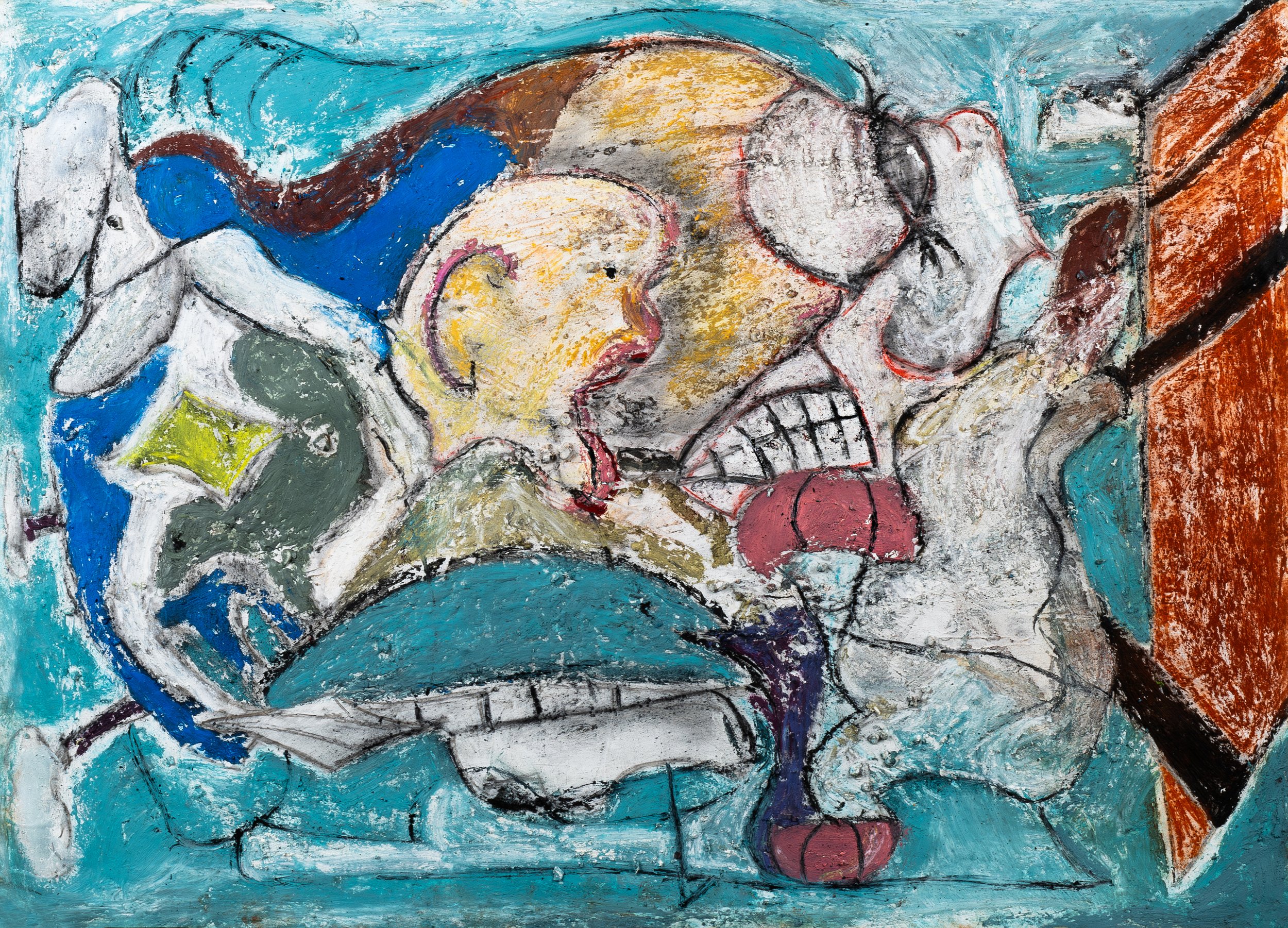darwin was wrong (mixed media on paper)