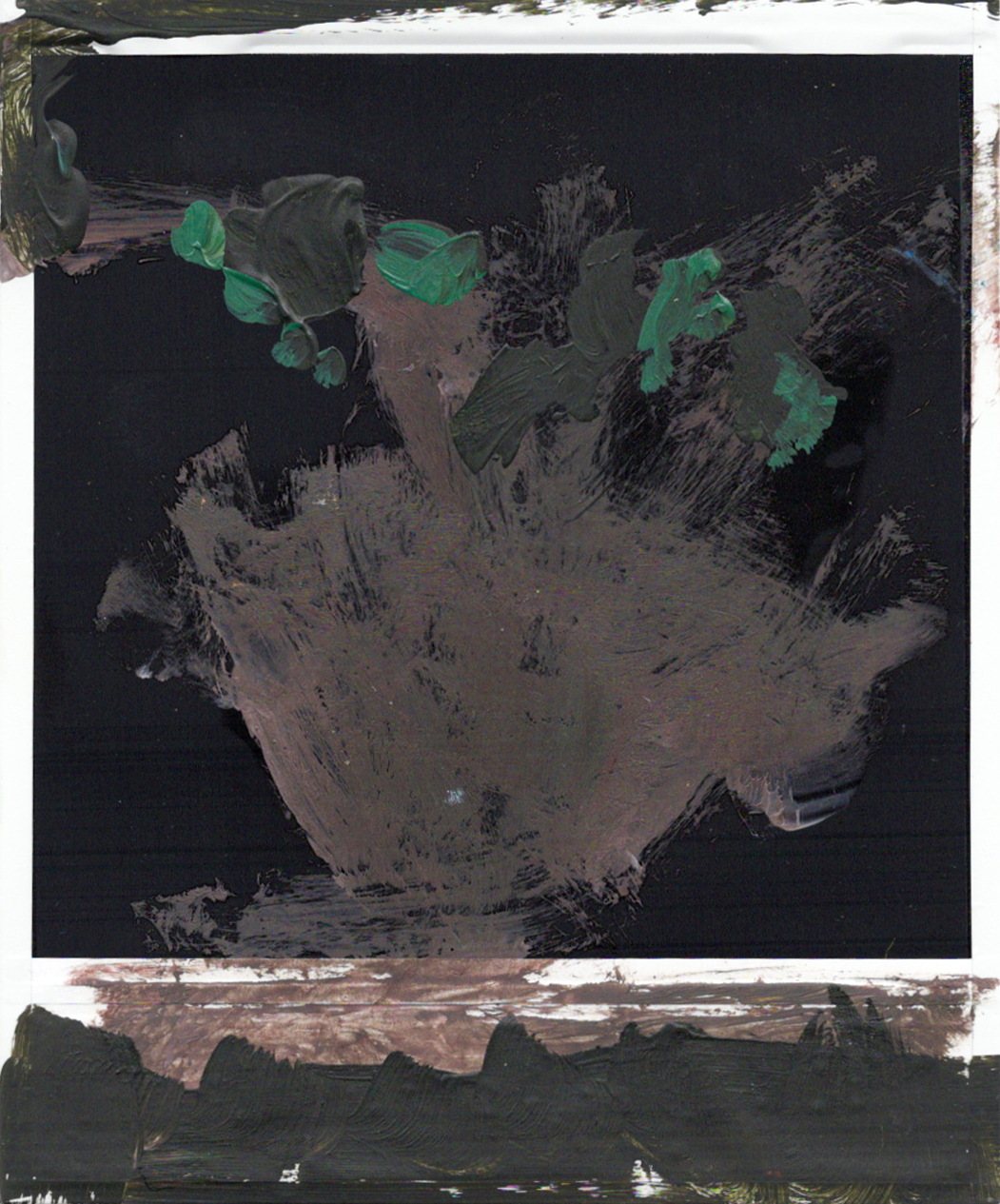 Dead Flowers (mixed media on polaroid)