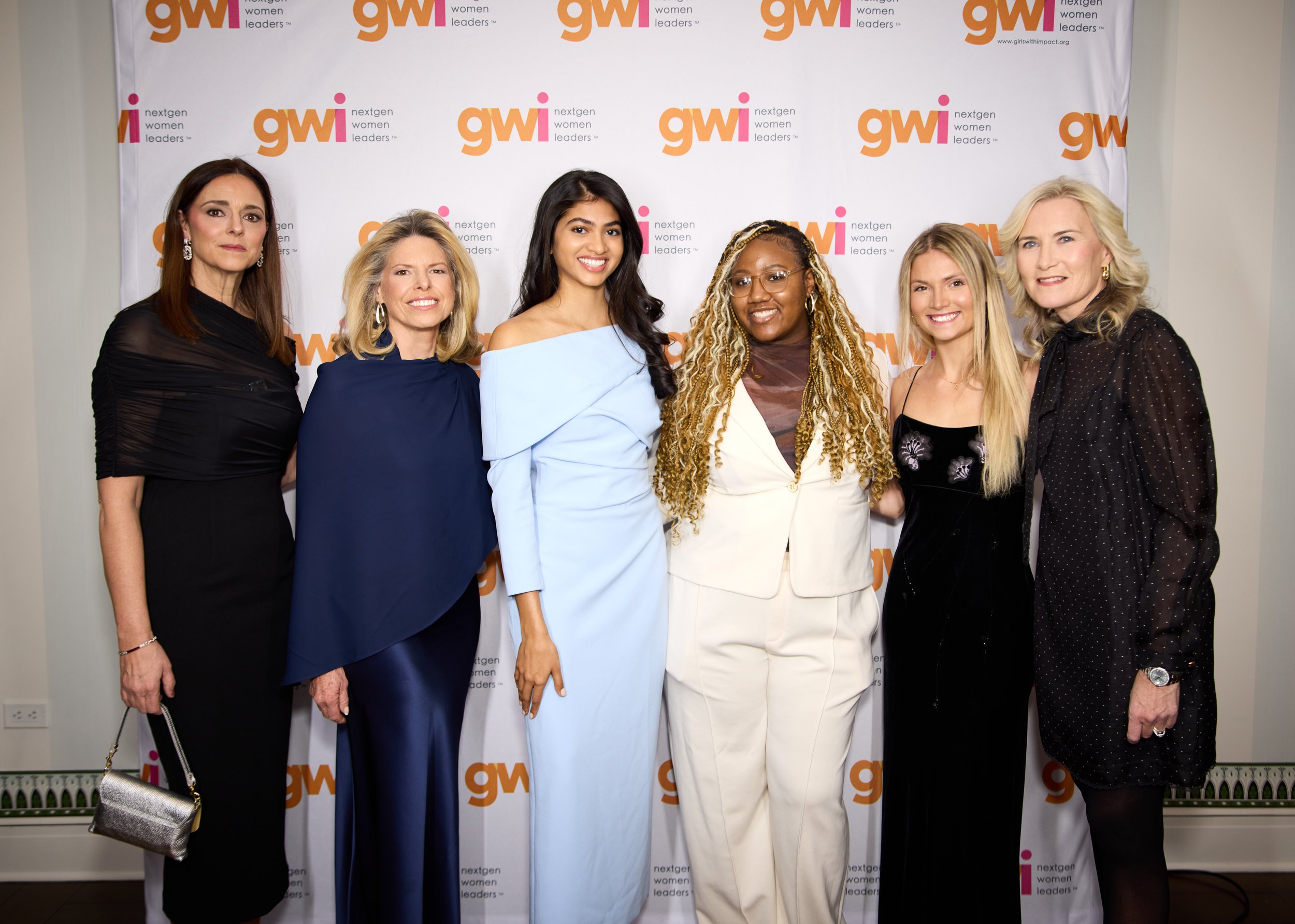 GWI COO Carrie Reynolds; GWI CEO Jennifer Openshaw; GWI Graduates Rashana Weerasinghe, Ahmya Andrea, and Christina Cevetillo; 2026 GWI Trailblazer Honoree Maureen Polo, CEO of Hello Sunshine