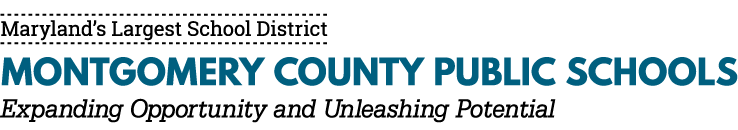 Montgomery County Public Schools logo with blue and black text.